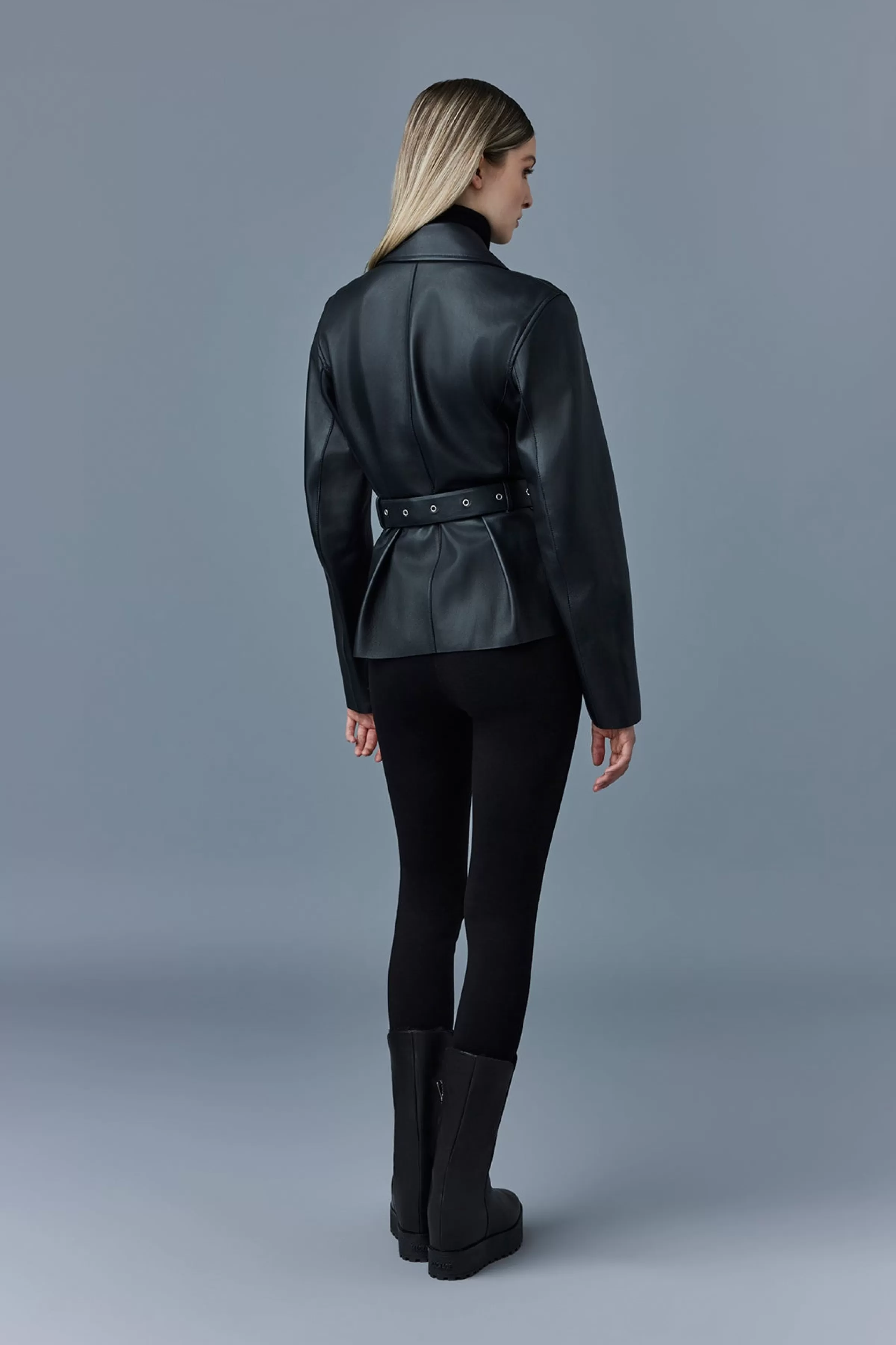Abigail, Calfskin Biker Jacket With Peplum For Ladies | ® US | Mackage Outlet