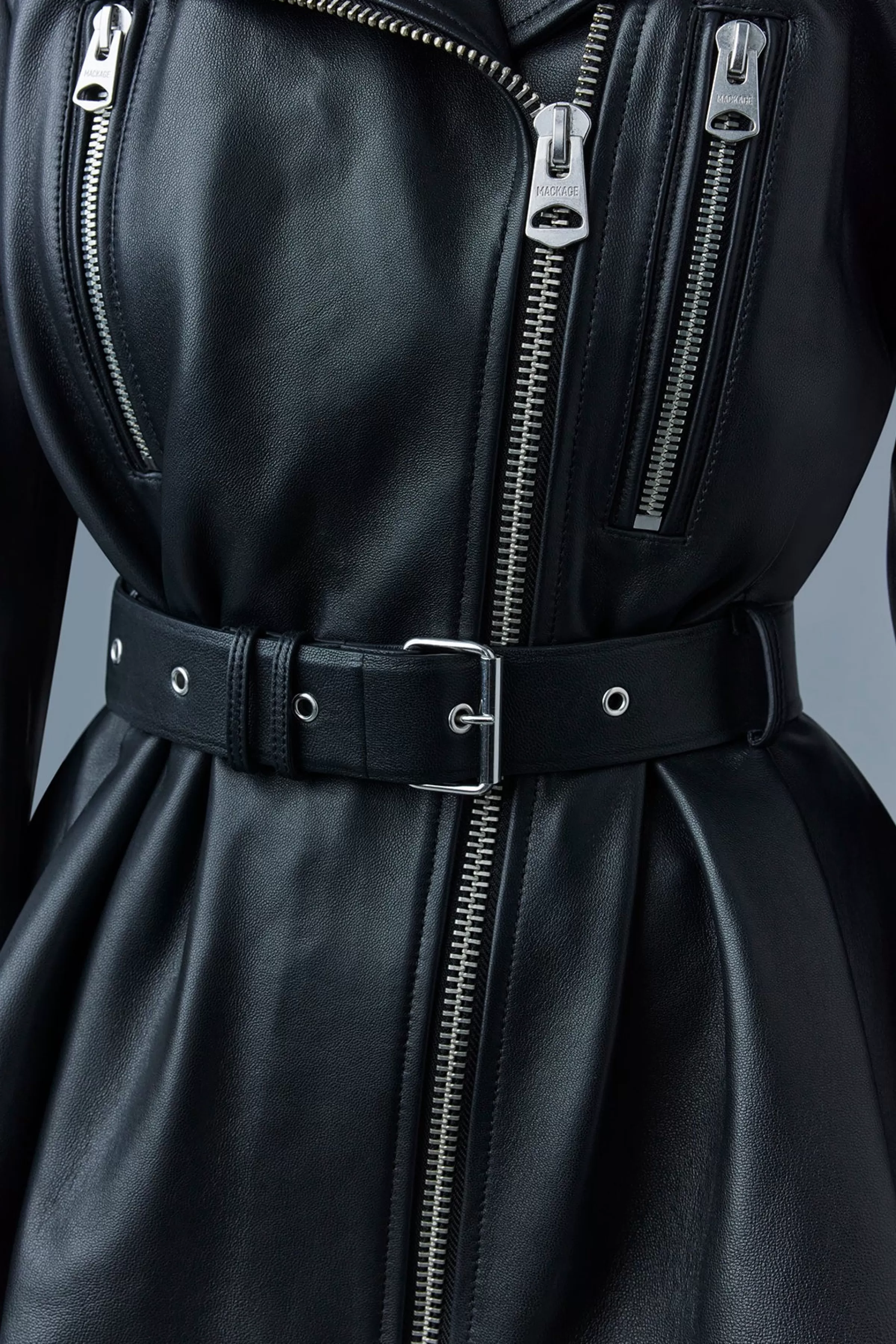 Abigail, Calfskin Biker Jacket With Peplum For Ladies | ® US | Mackage Outlet