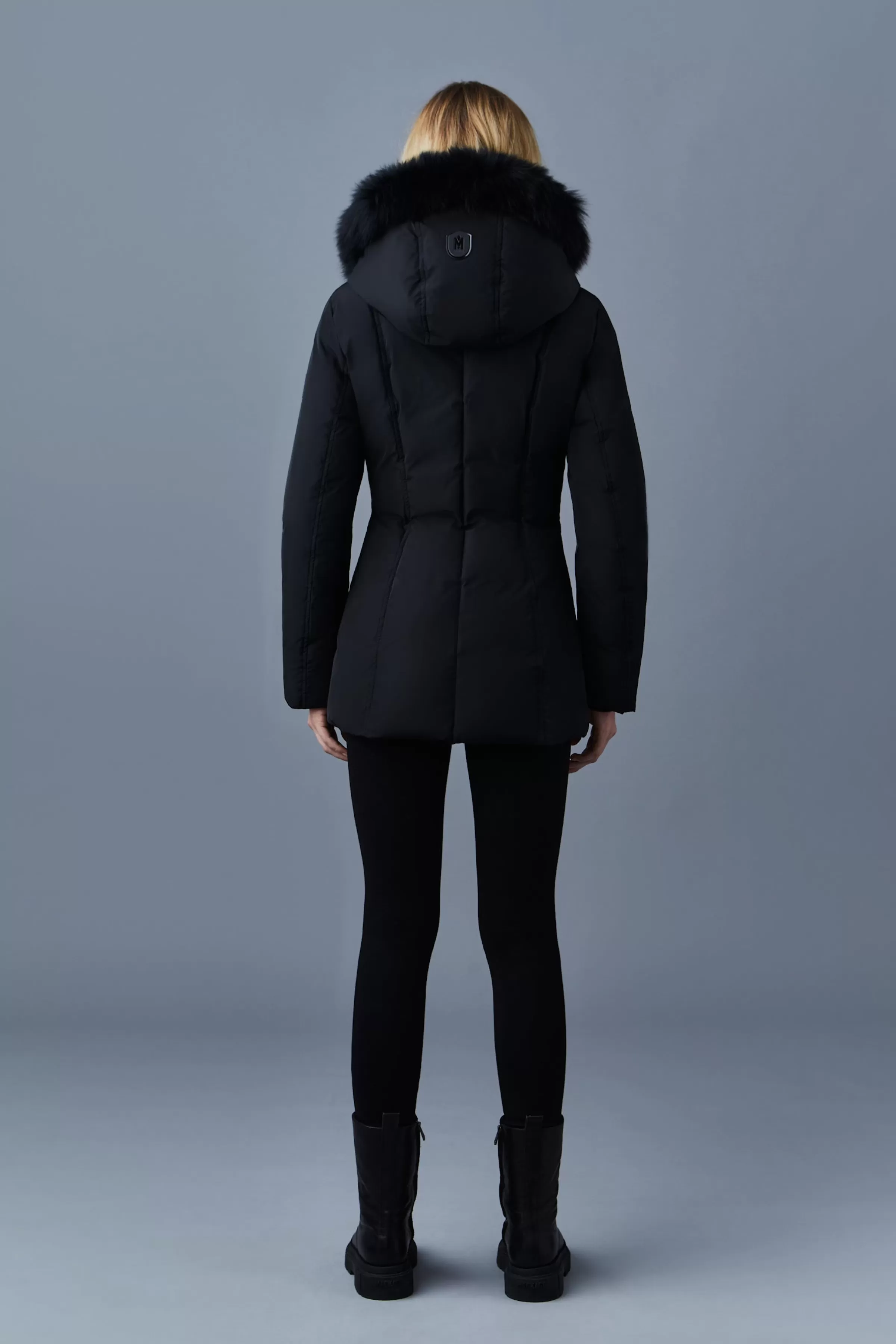 Adali, Down Coat With Blue Fox Fur Signature Collar For Ladies | ® US | Mackage New