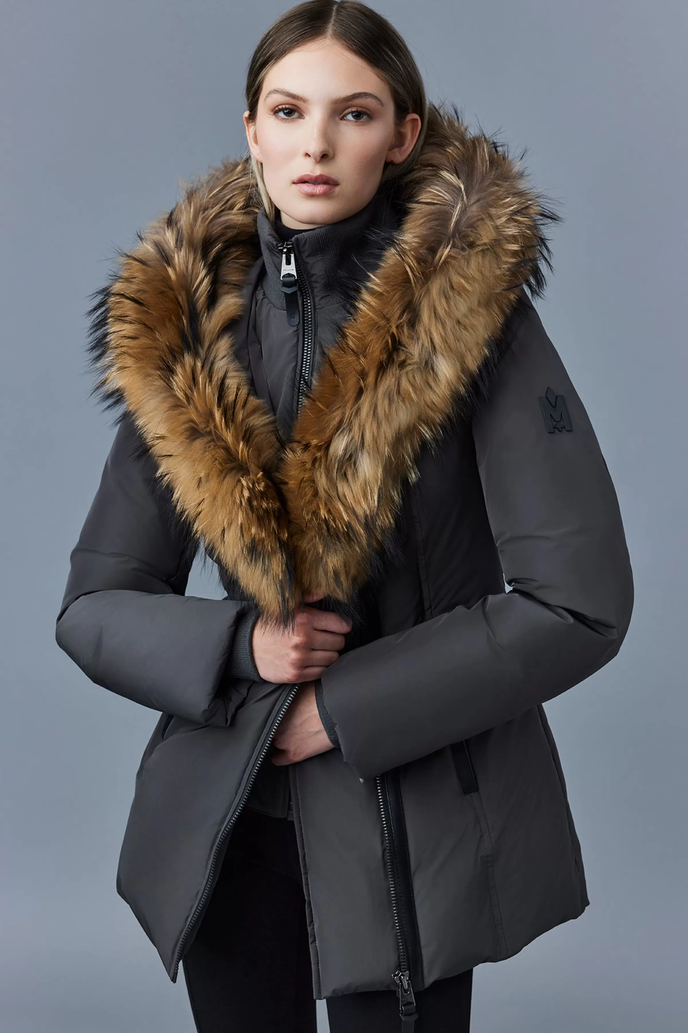 Adali, Down Coat With Natural Fur Signature Collar For Ladies | ® US | Mackage Cheap