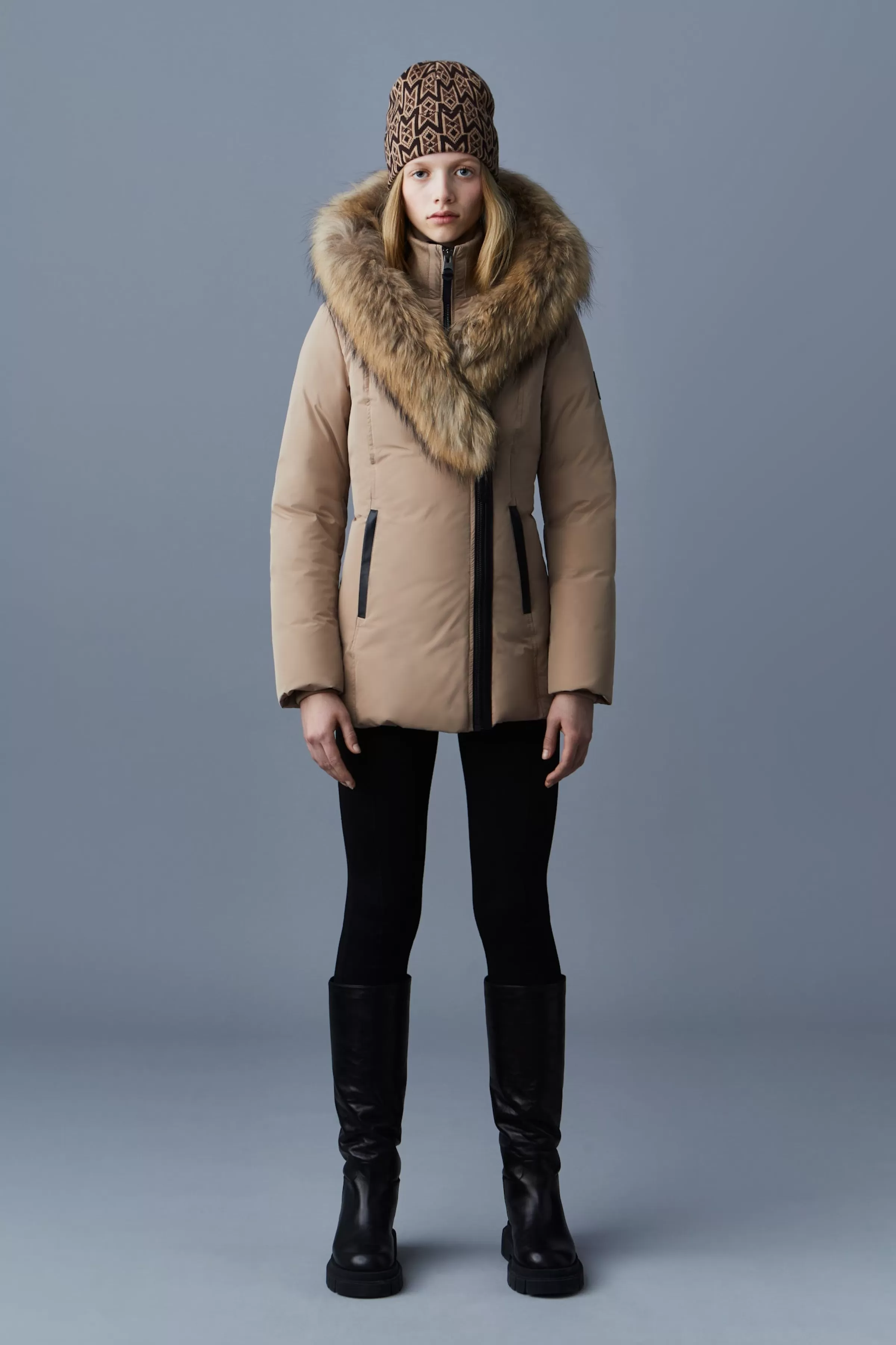 Adali, Down Coat With Natural Fur Signature Collar For Ladies | ® US | Mackage Best