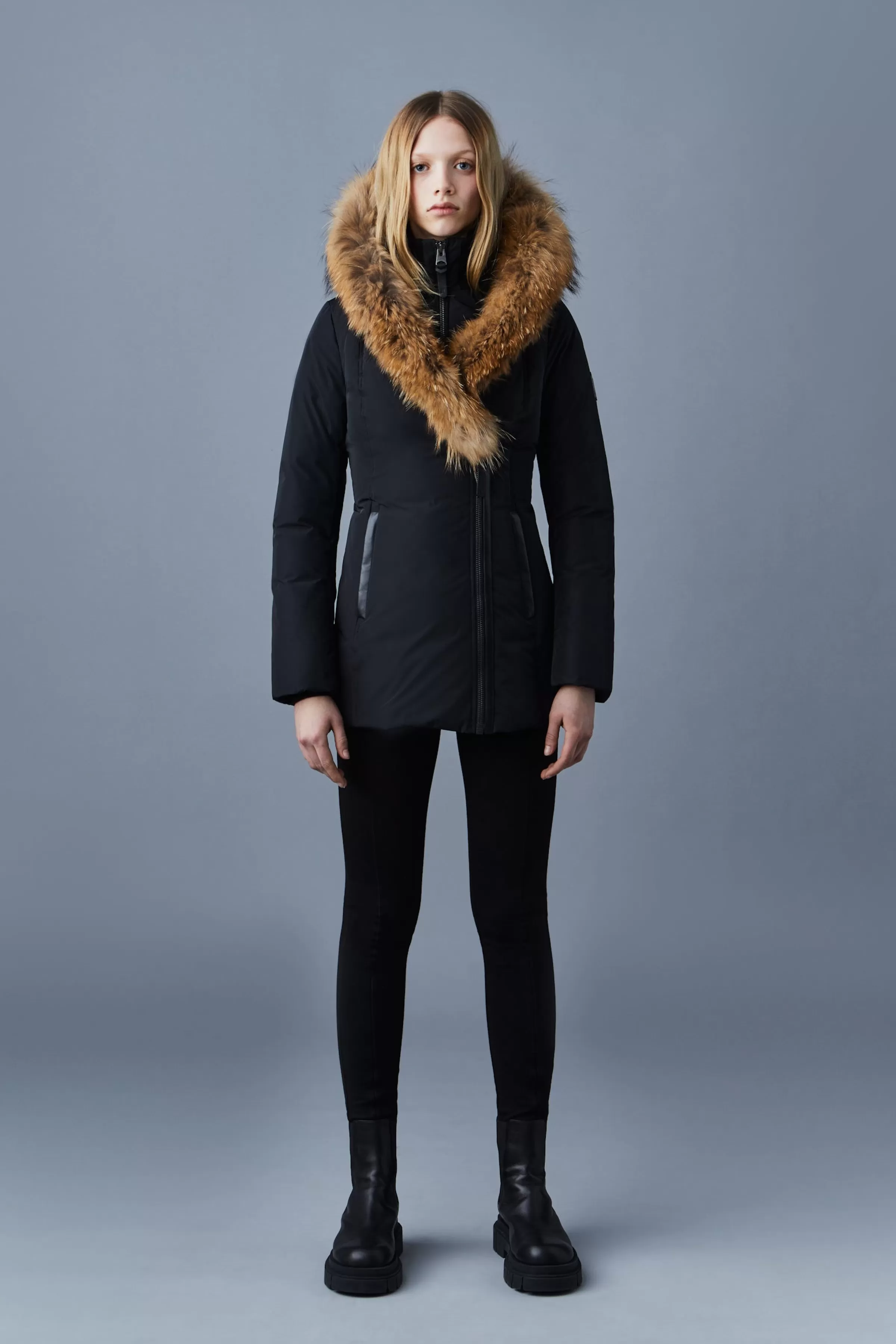 Adali, Down Coat With Natural Fur Signature Collar For Ladies | ® US | Mackage Best