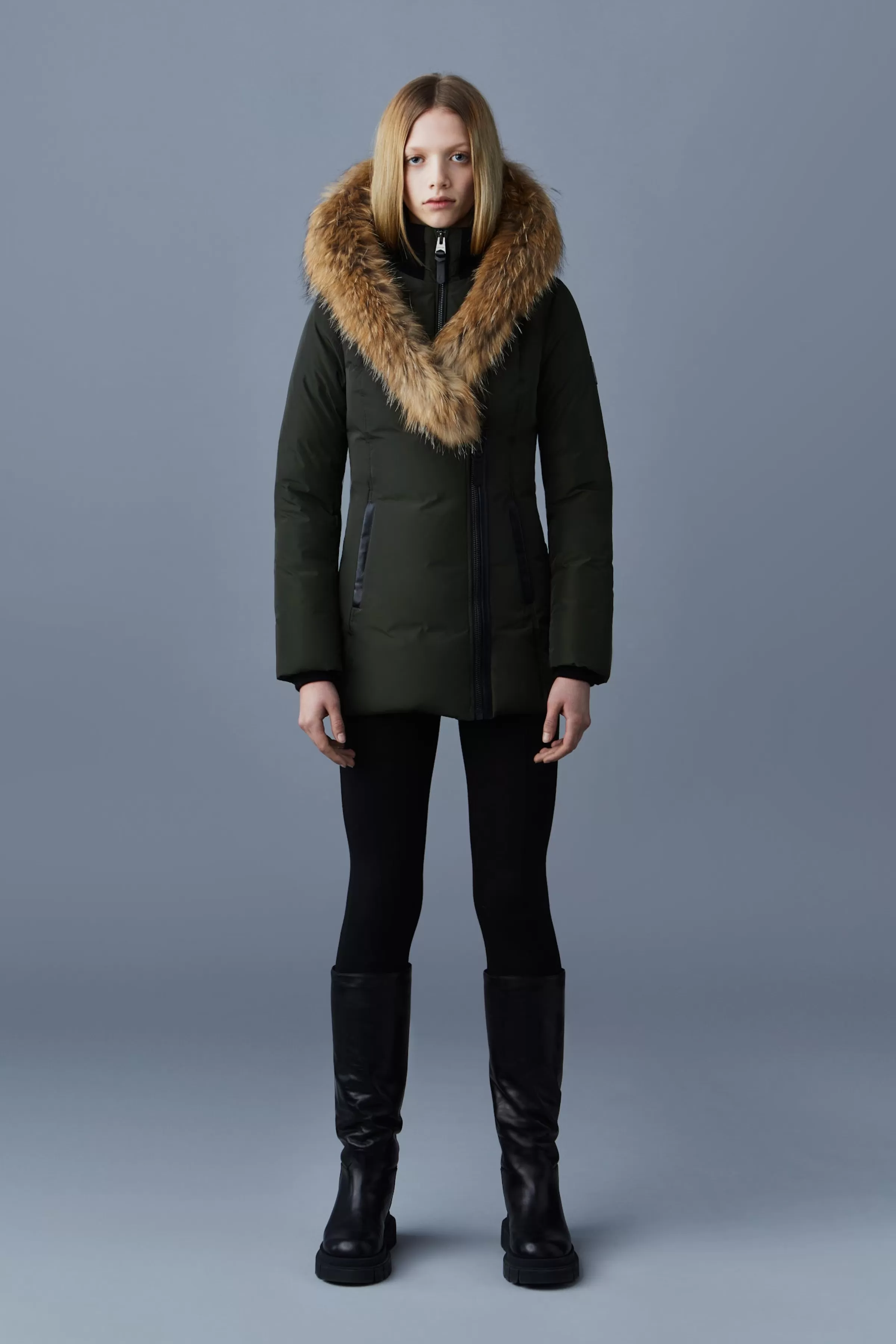 Adali, Down Coat With Natural Fur Signature Collar For Ladies | ® US | Mackage Best