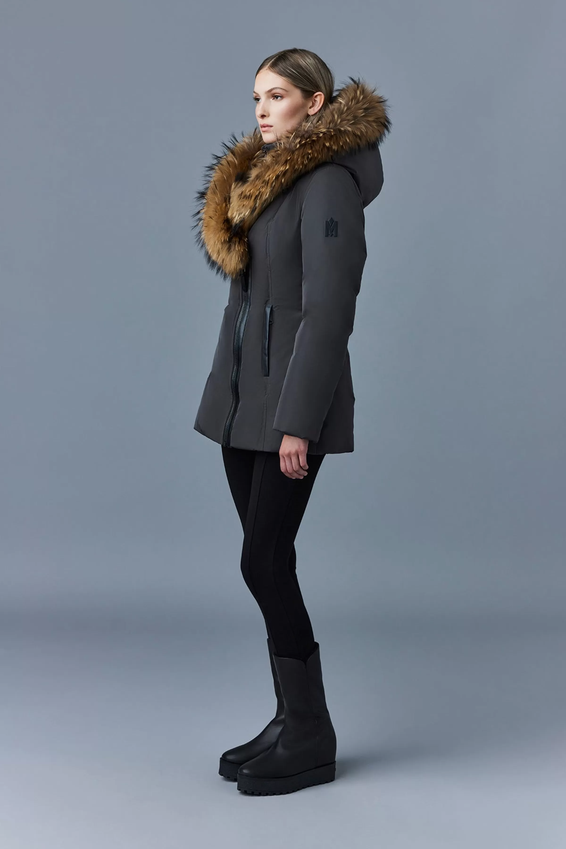 Adali, Down Coat With Natural Fur Signature Collar For Ladies | ® US | Mackage Best