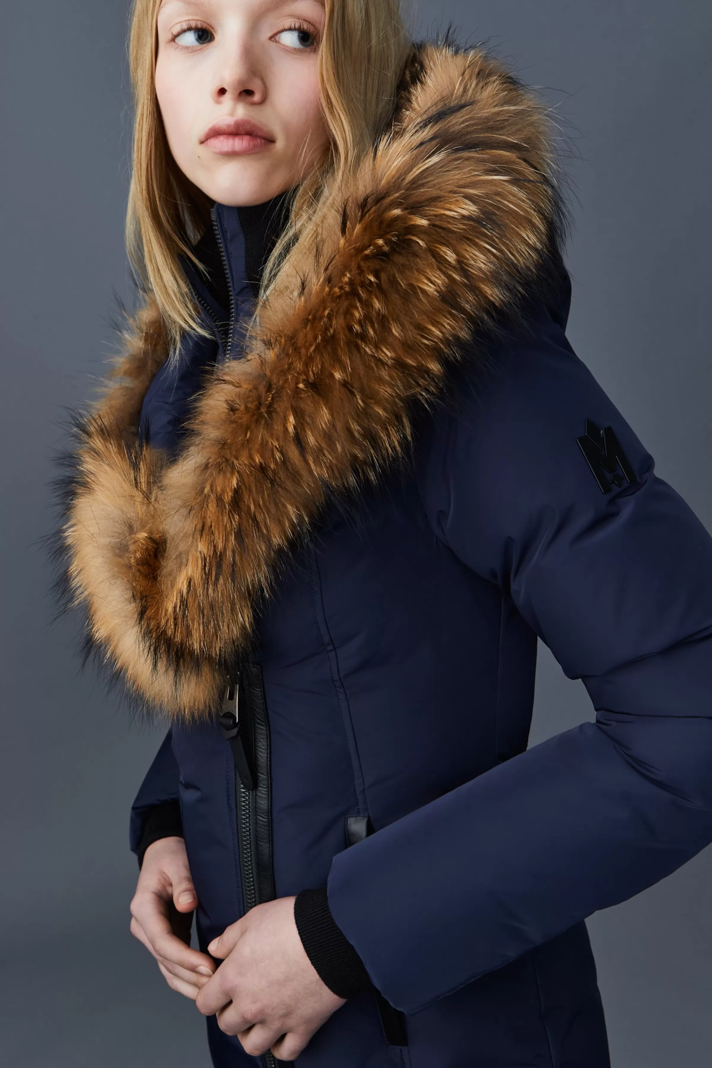 Adali, Down Coat With Natural Fur Signature Collar For Ladies | ® US | Mackage Best