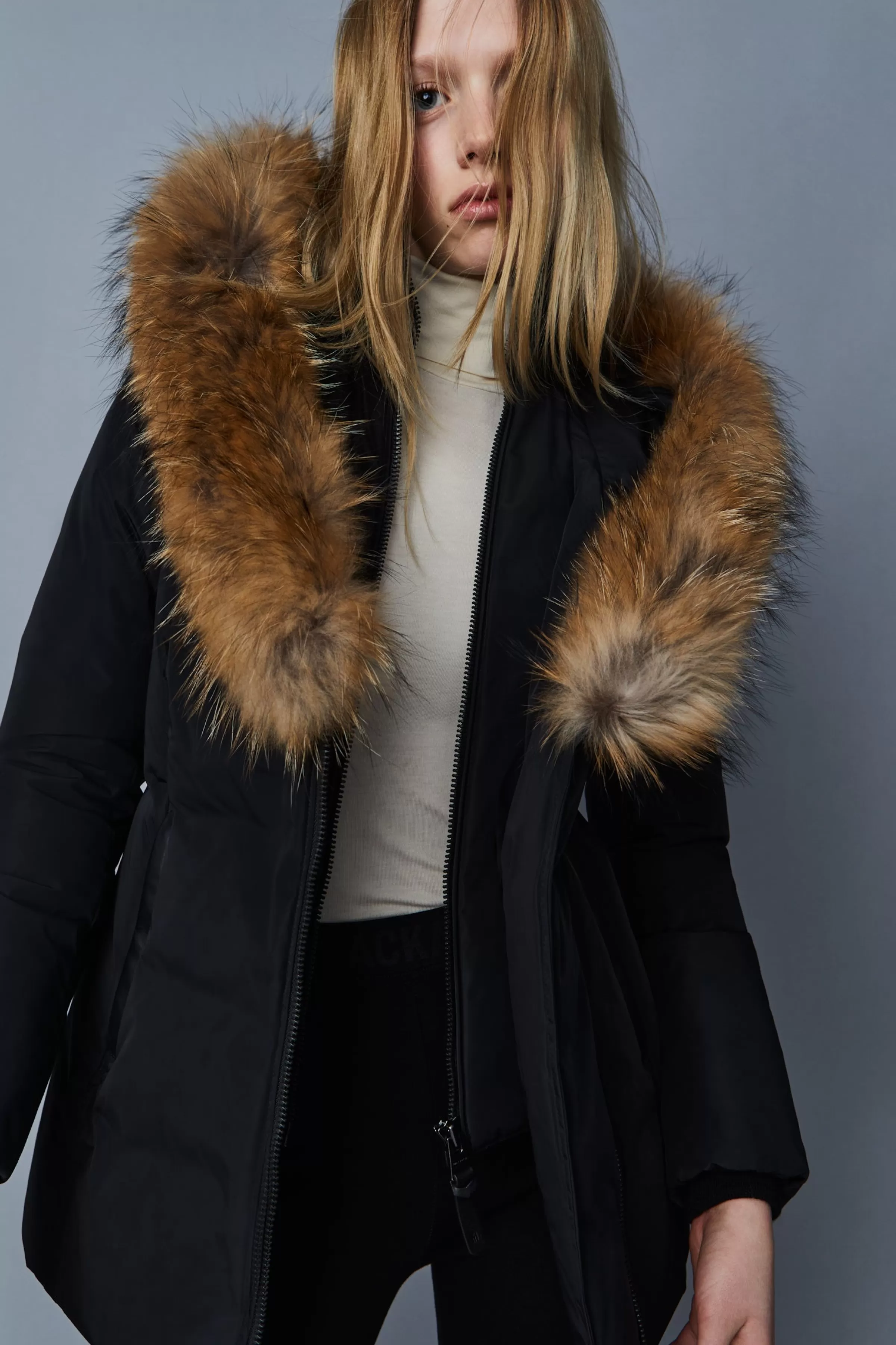 Adali, Down Coat With Natural Fur Signature Collar For Ladies | ® US | Mackage Best