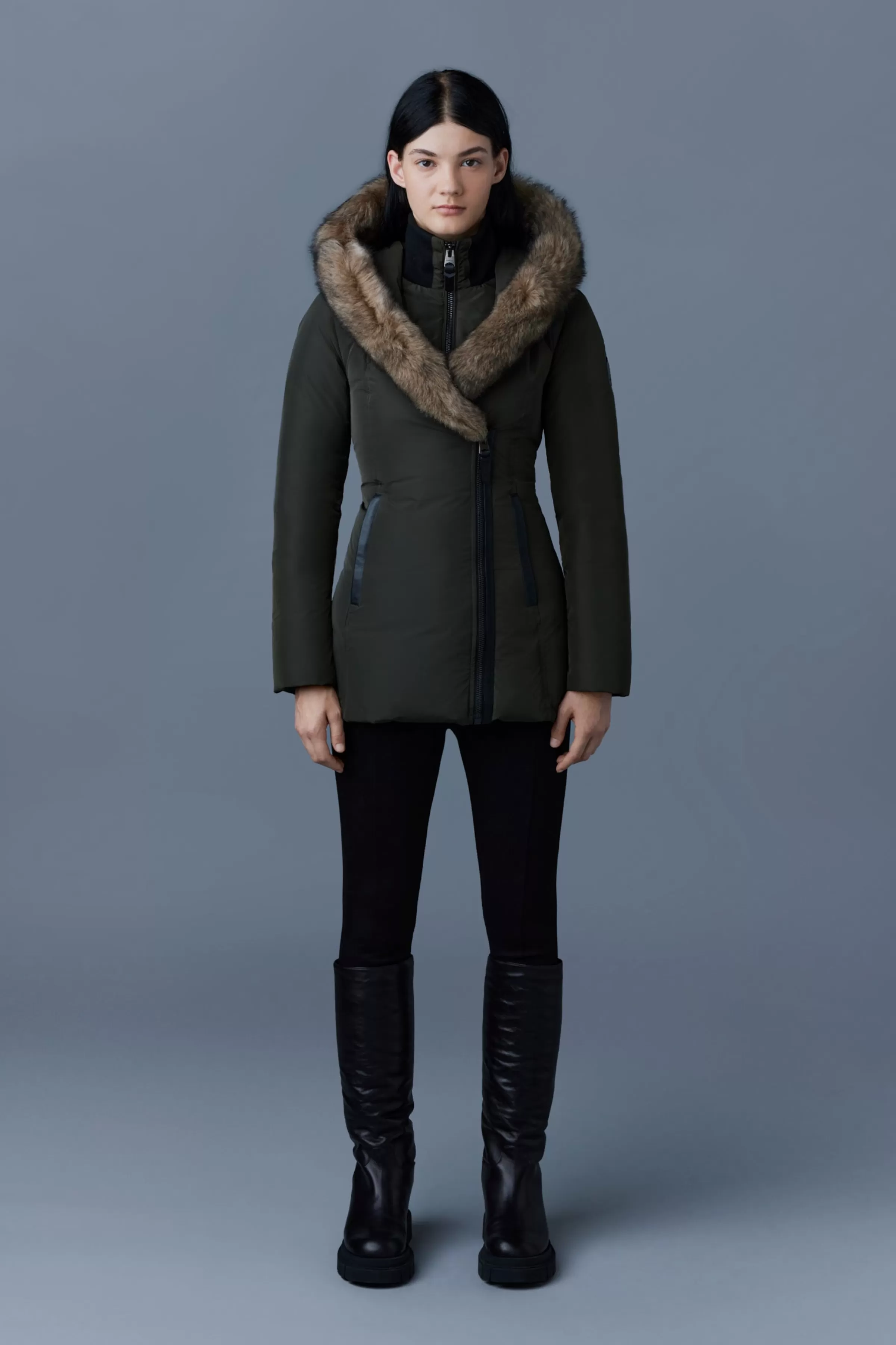 Adali, Down Coat With Sheepskin Signature Collar For Ladies | ® US | Mackage Discount