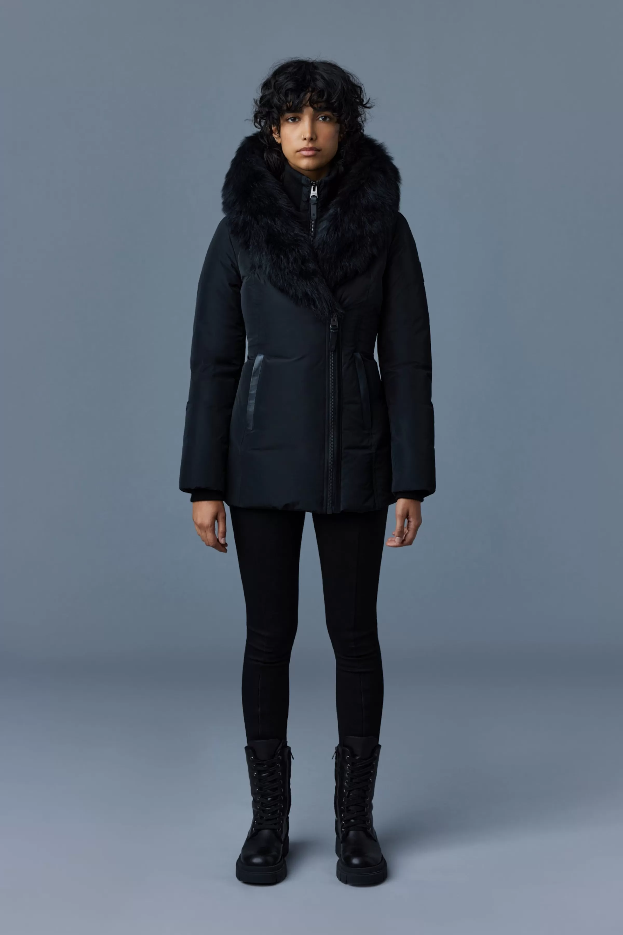 Adali, Down Coat With Sheepskin Signature Collar For Ladies | ® US | Mackage Discount