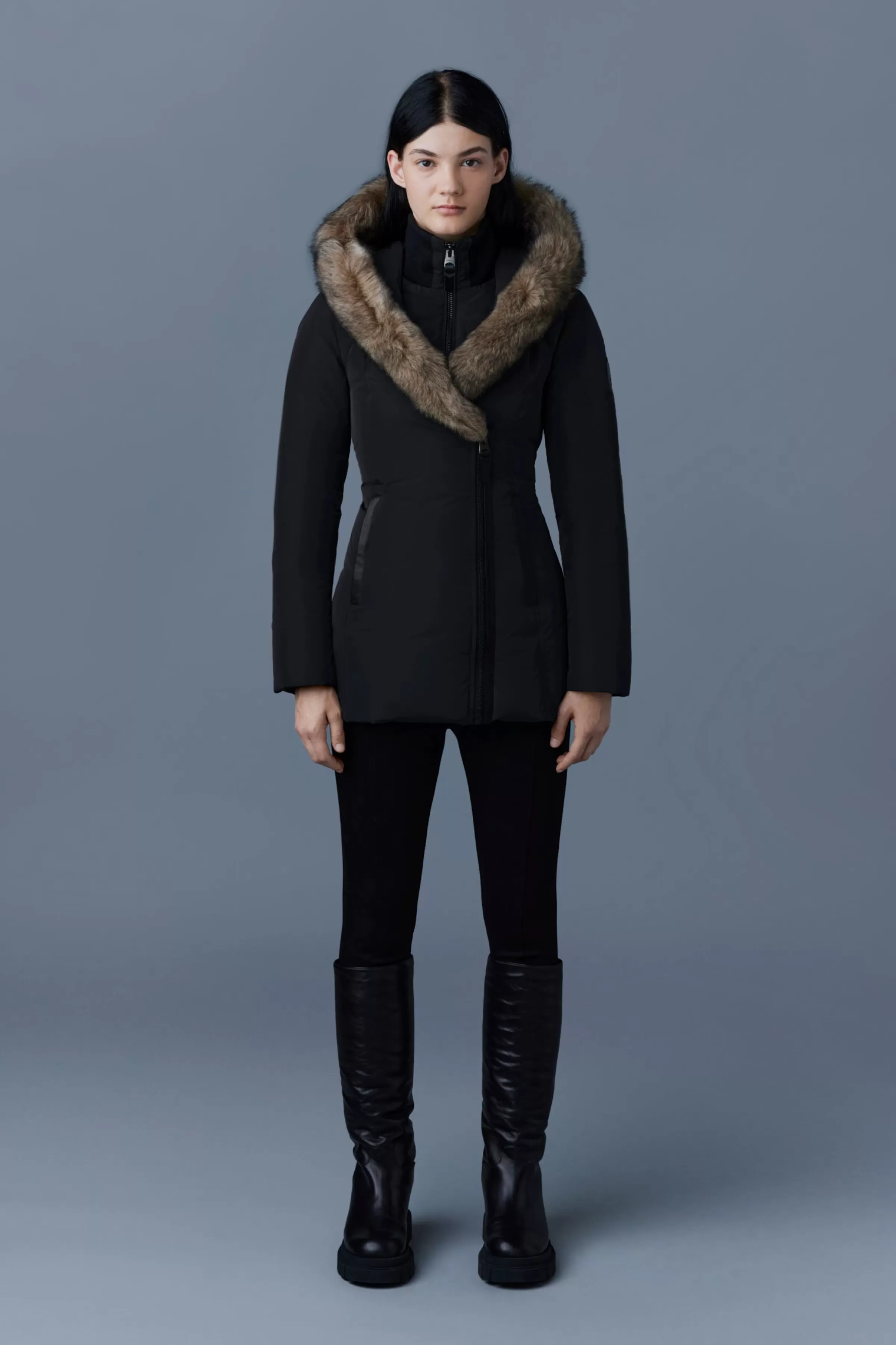 Adali, Down Coat With Sheepskin Signature Collar For Ladies | ® US | Mackage Discount