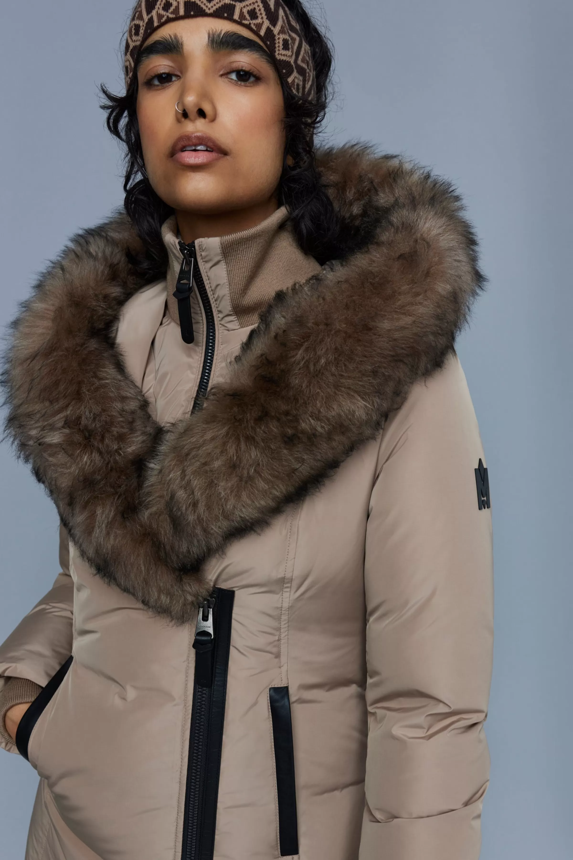 Adali, Down Coat With Sheepskin Signature Collar For Ladies | ® US | Mackage Discount