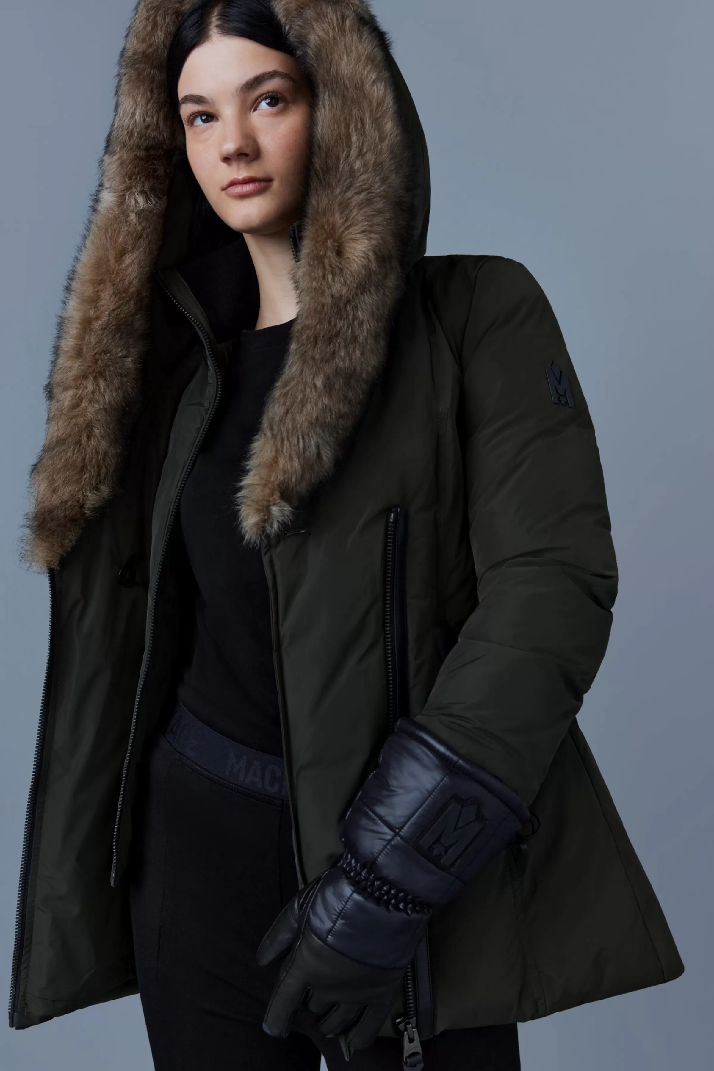Adali, Down Coat With Sheepskin Signature Collar For Ladies | ® US | Mackage Discount