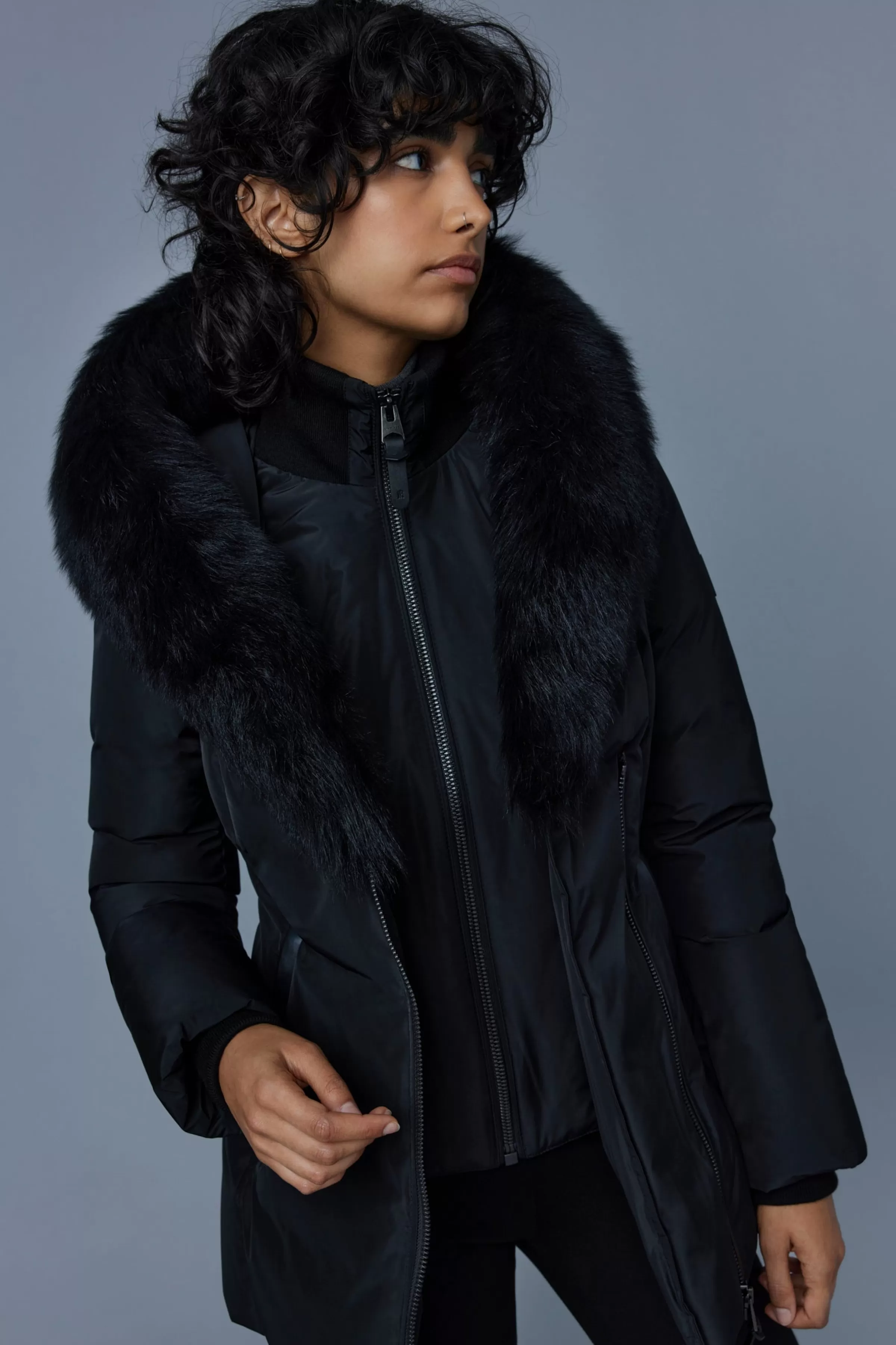 Adali, Down Coat With Sheepskin Signature Collar For Ladies | ® US | Mackage Discount