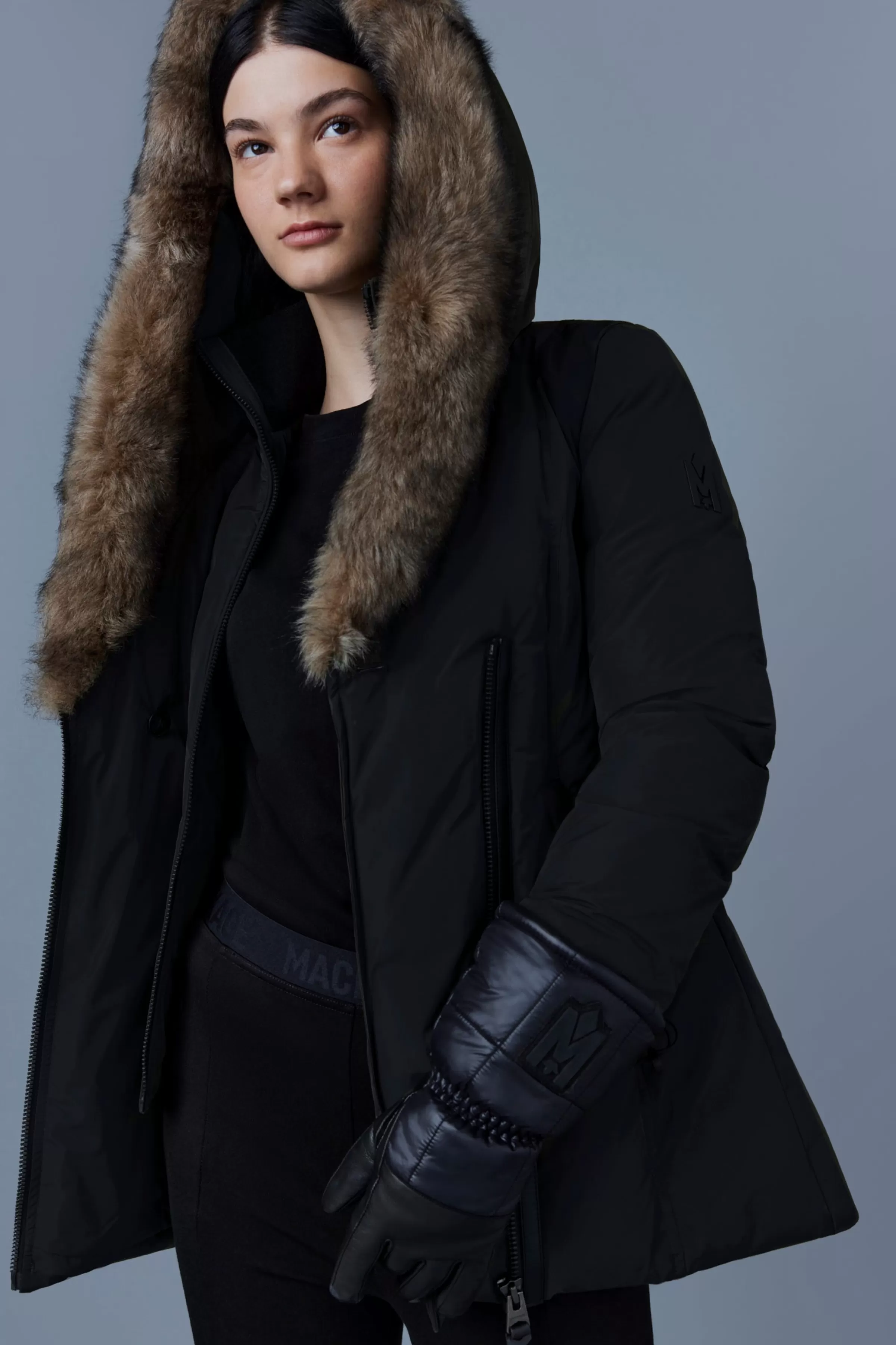 Adali, Down Coat With Sheepskin Signature Collar For Ladies | ® US | Mackage Discount
