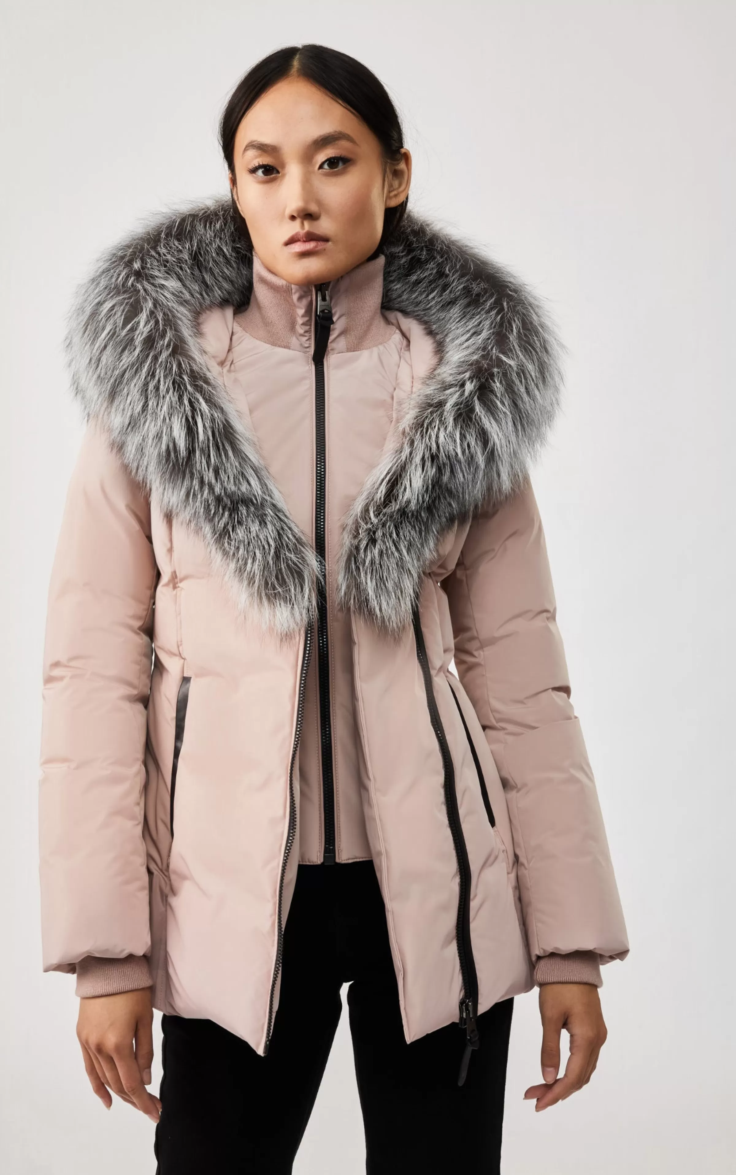 Adali, Down Coat With Silver Fox Fur Signature Collar For Ladies | ® US | Mackage Store