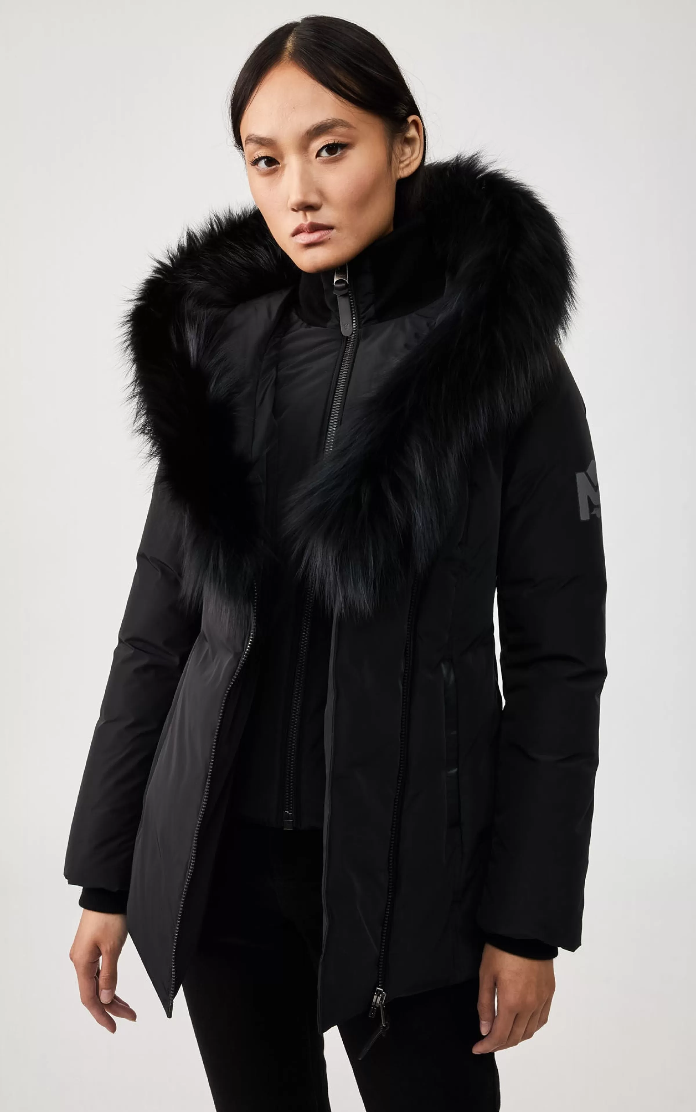 Adali, Down Coat With Silver Fox Fur Signature Collar For Ladies | ® US | Mackage Store