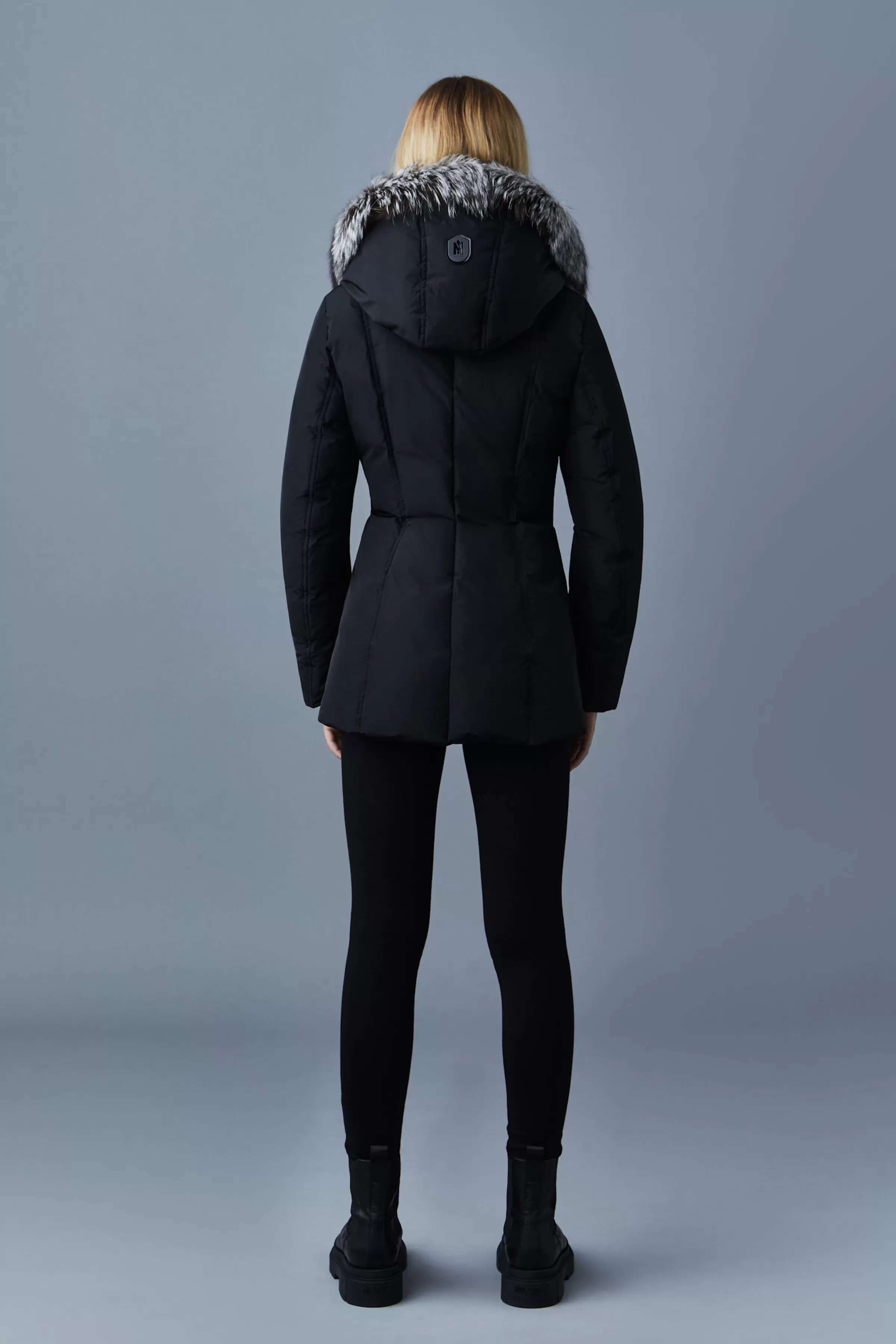 Adali, Down Coat With Silver Fox Fur Signature Collar For Ladies | ® US | Mackage Store