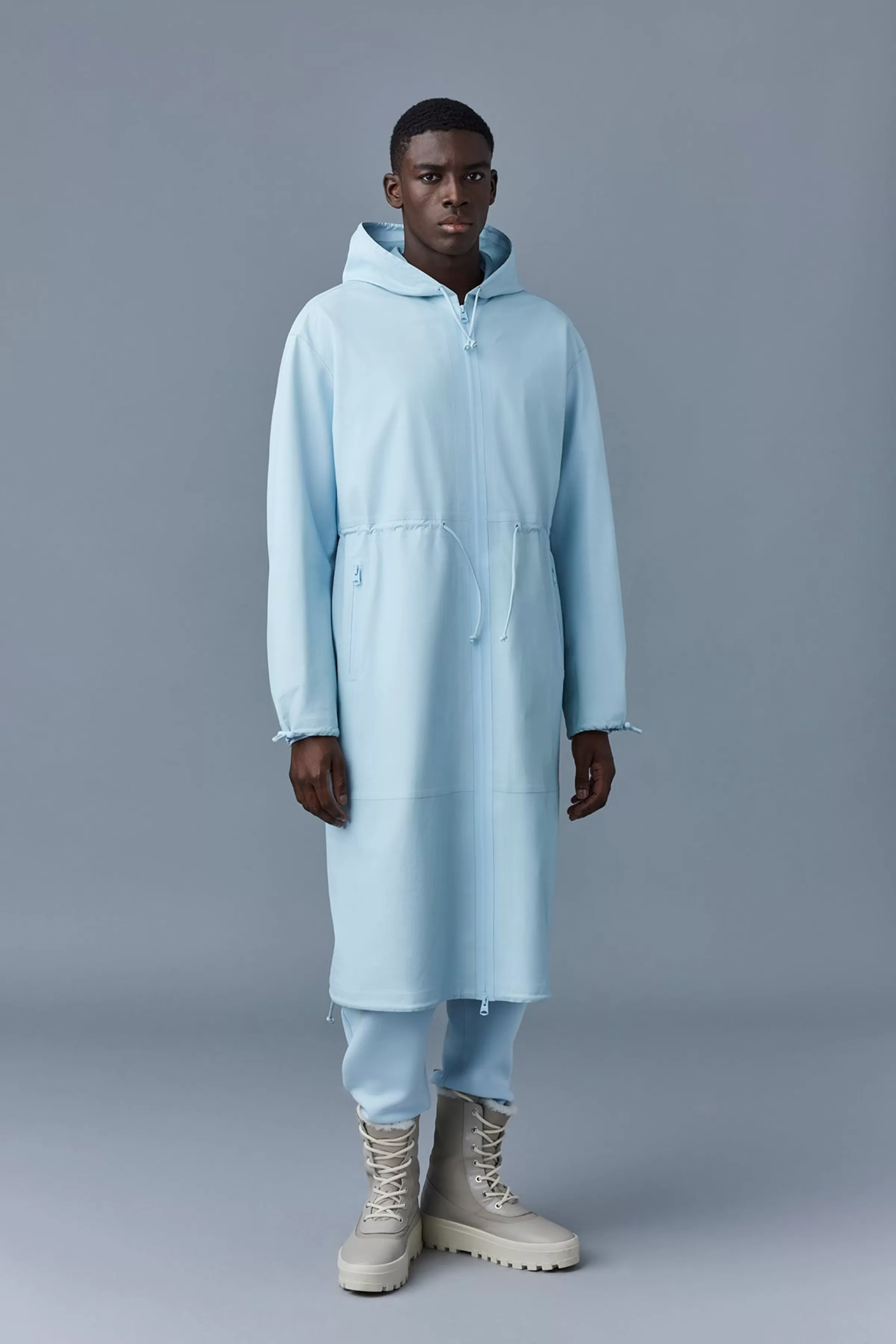 Alban, Monochromatic Leather Coat With Hood For Men | ® US | Mackage Shop
