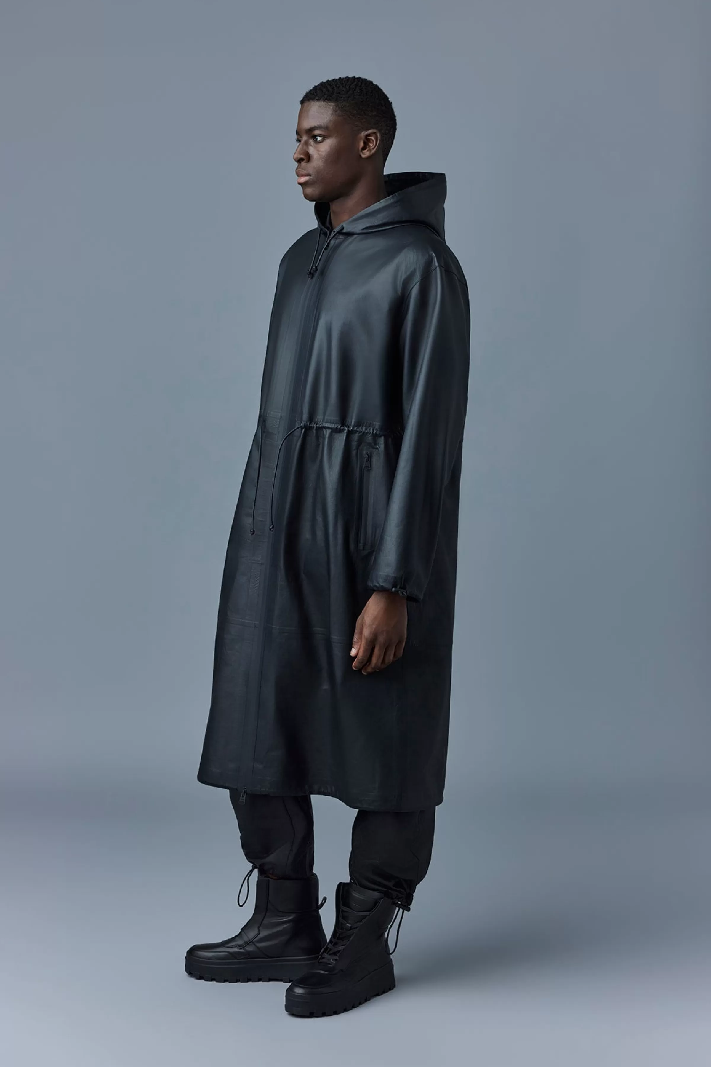 Alban, Monochromatic Leather Coat With Hood For Men | ® US | Mackage Shop