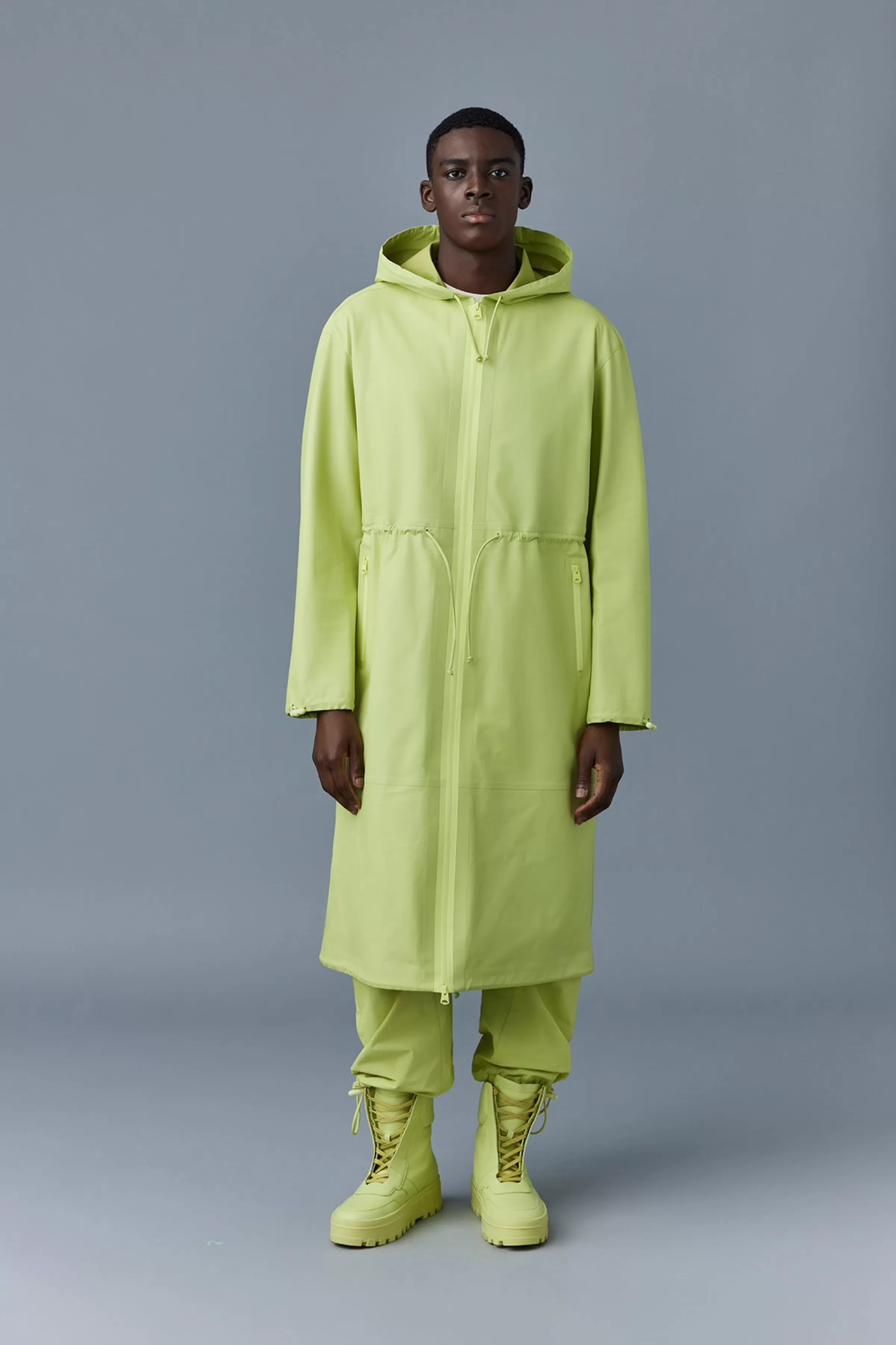 Alban, Monochromatic Leather Coat With Hood For Men | ® US | Mackage Shop