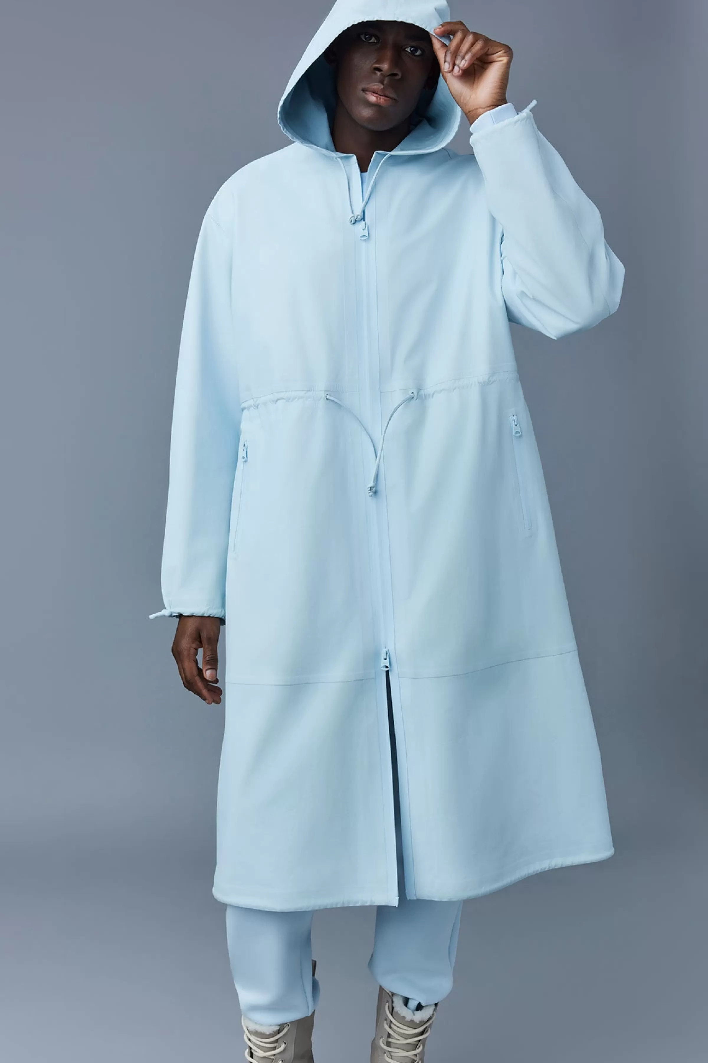 Alban, Monochromatic Leather Coat With Hood For Men | ® US | Mackage Shop