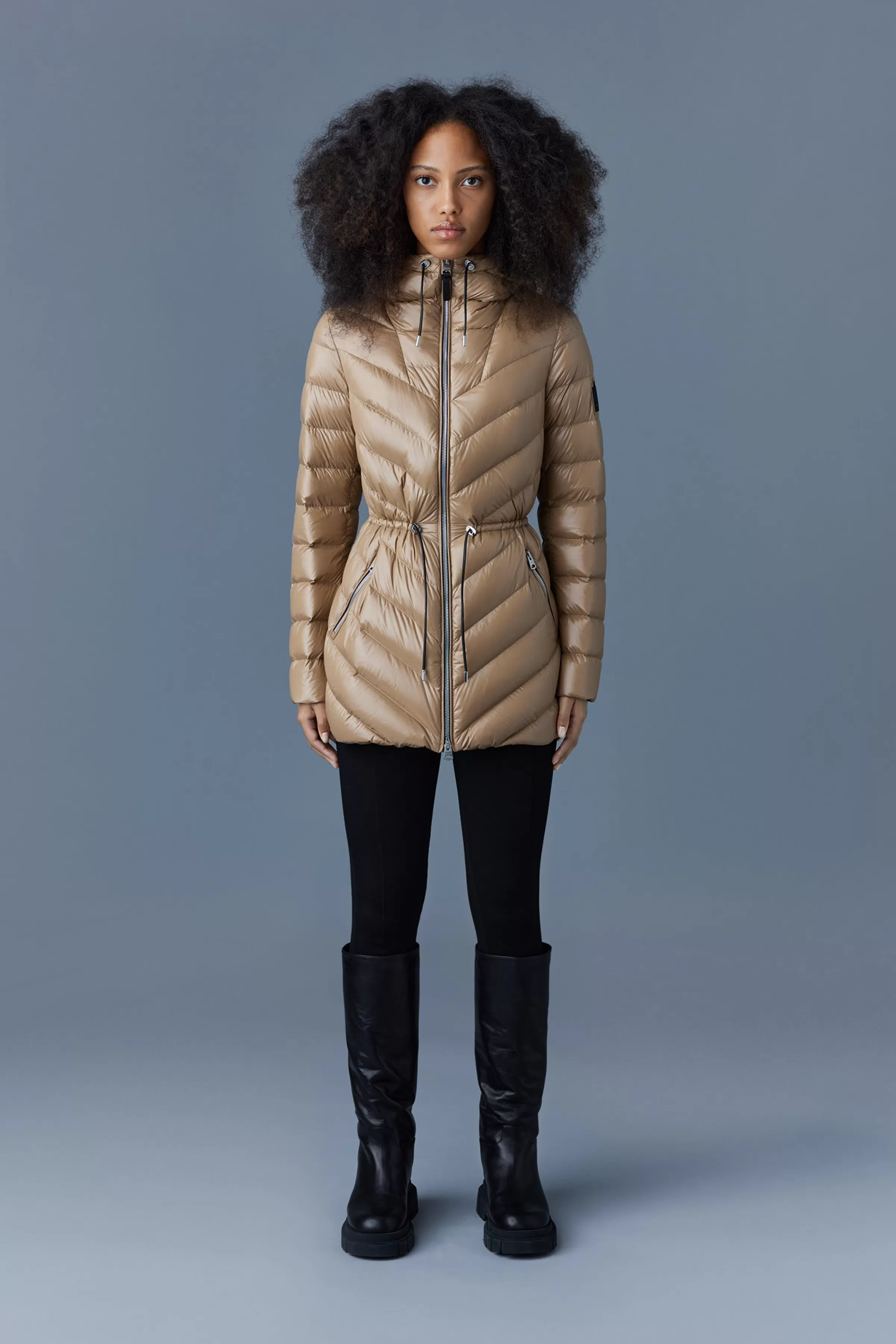 Arita, Light Hooded Down Chevron Jacket For Ladies | ® US | Mackage Online