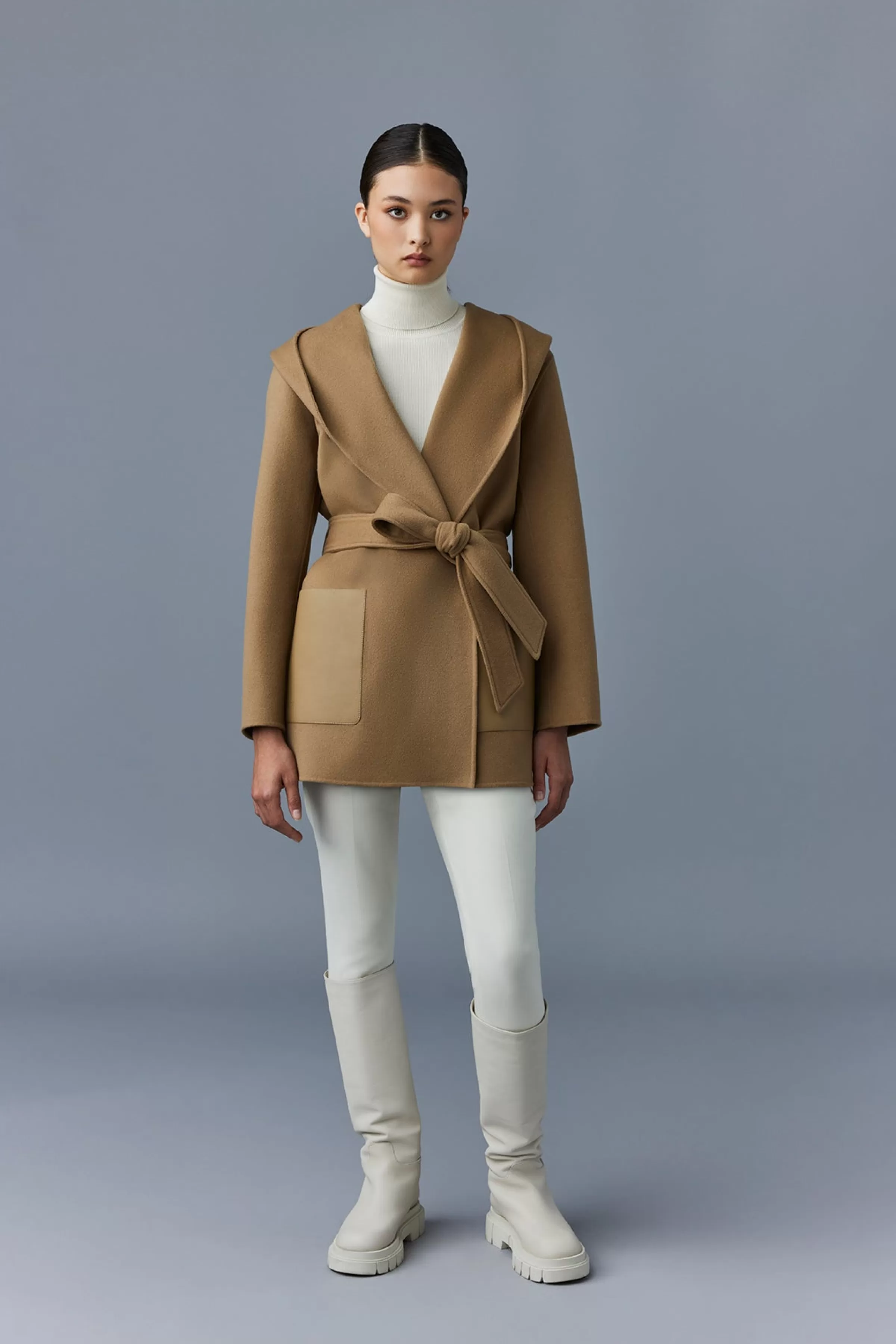 Azra, Double-face Wool Wrap Coat For Ladies | ® US | Mackage Cheap