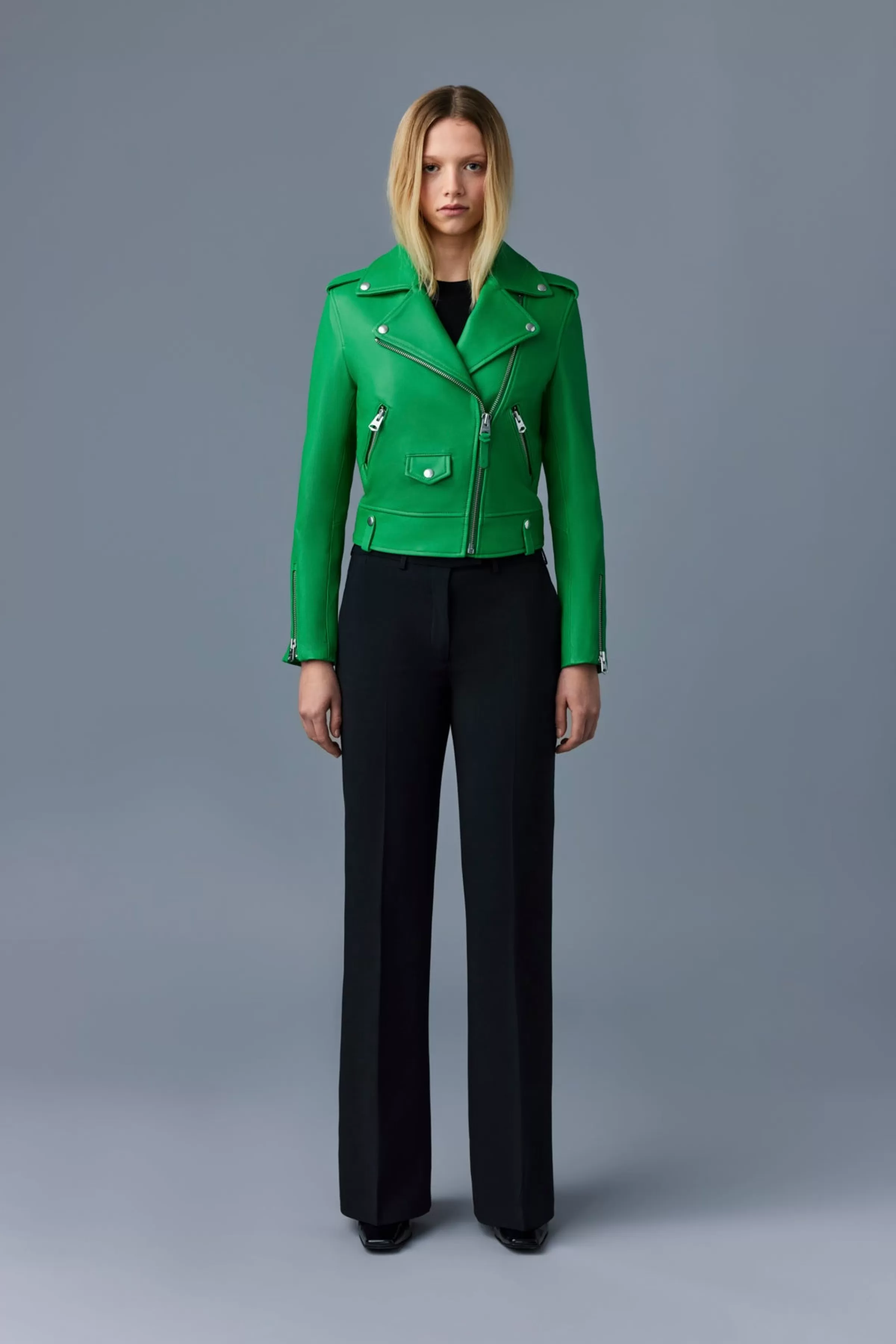 Baya, (R) Leather Biker Jacket For Ladies | ® US | Mackage Clearance