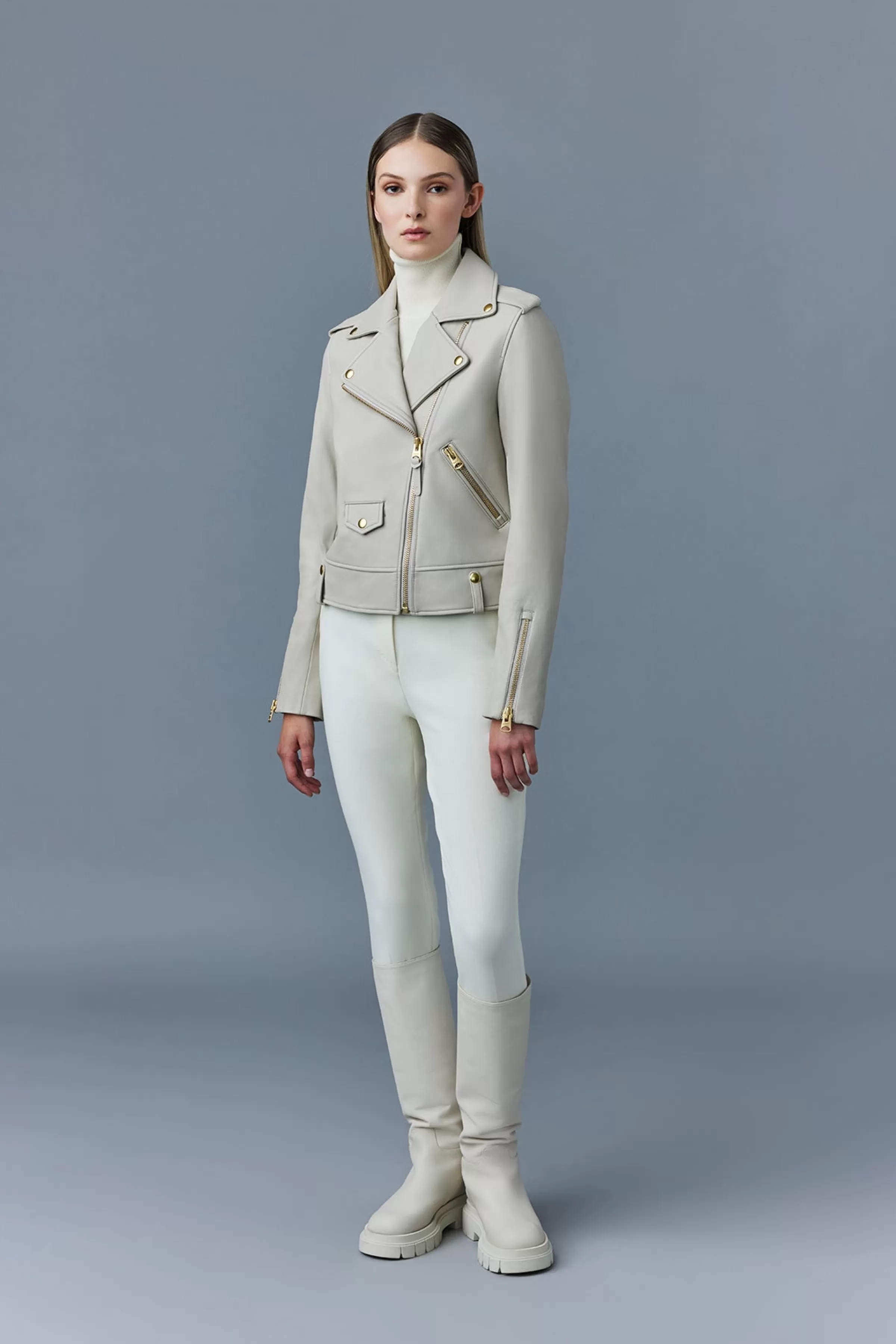 Baya, (R) Leather Biker Jacket For Ladies | ® US | Mackage Clearance