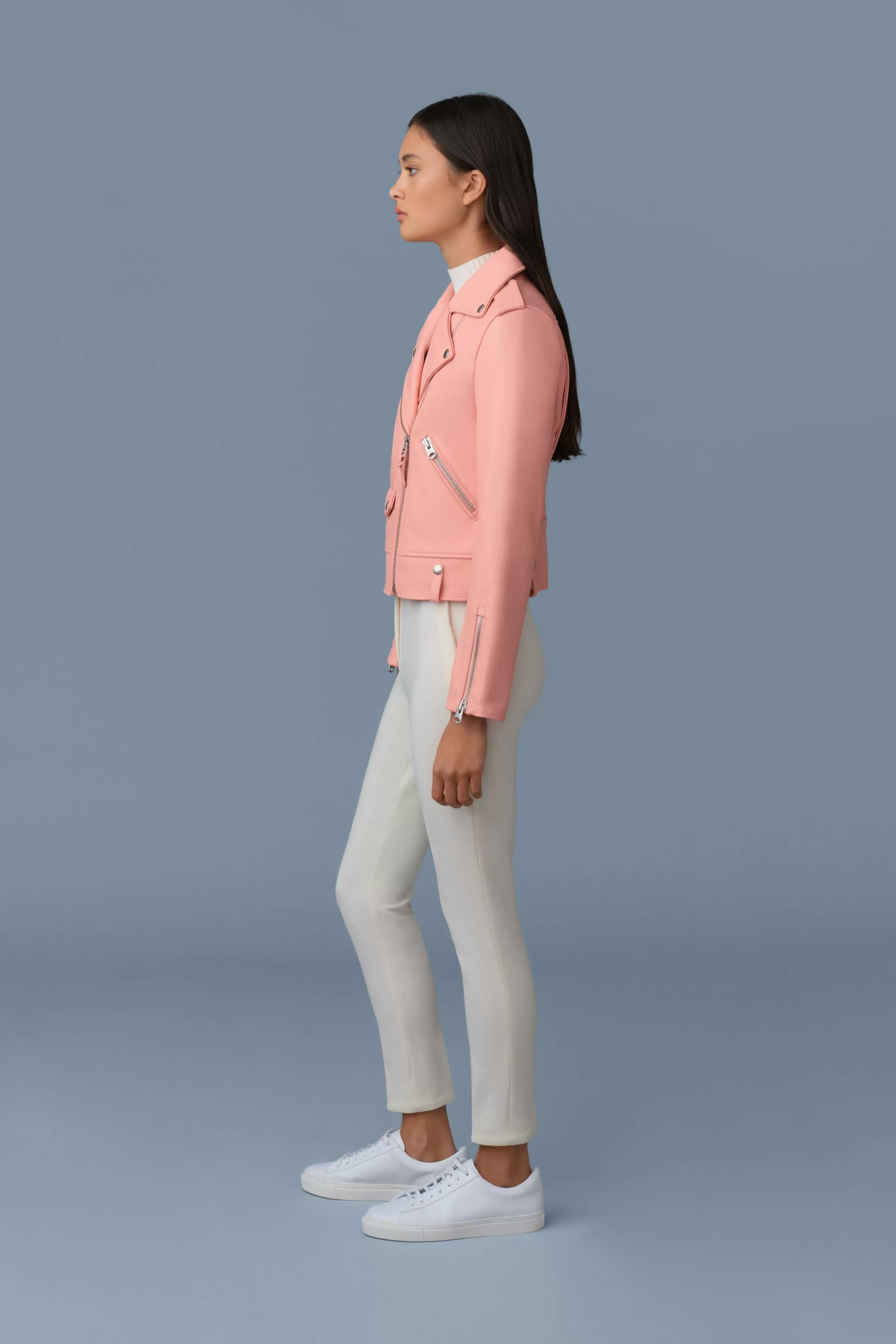 Baya, (R) Leather Biker Jacket For Ladies | ® US | Mackage Clearance
