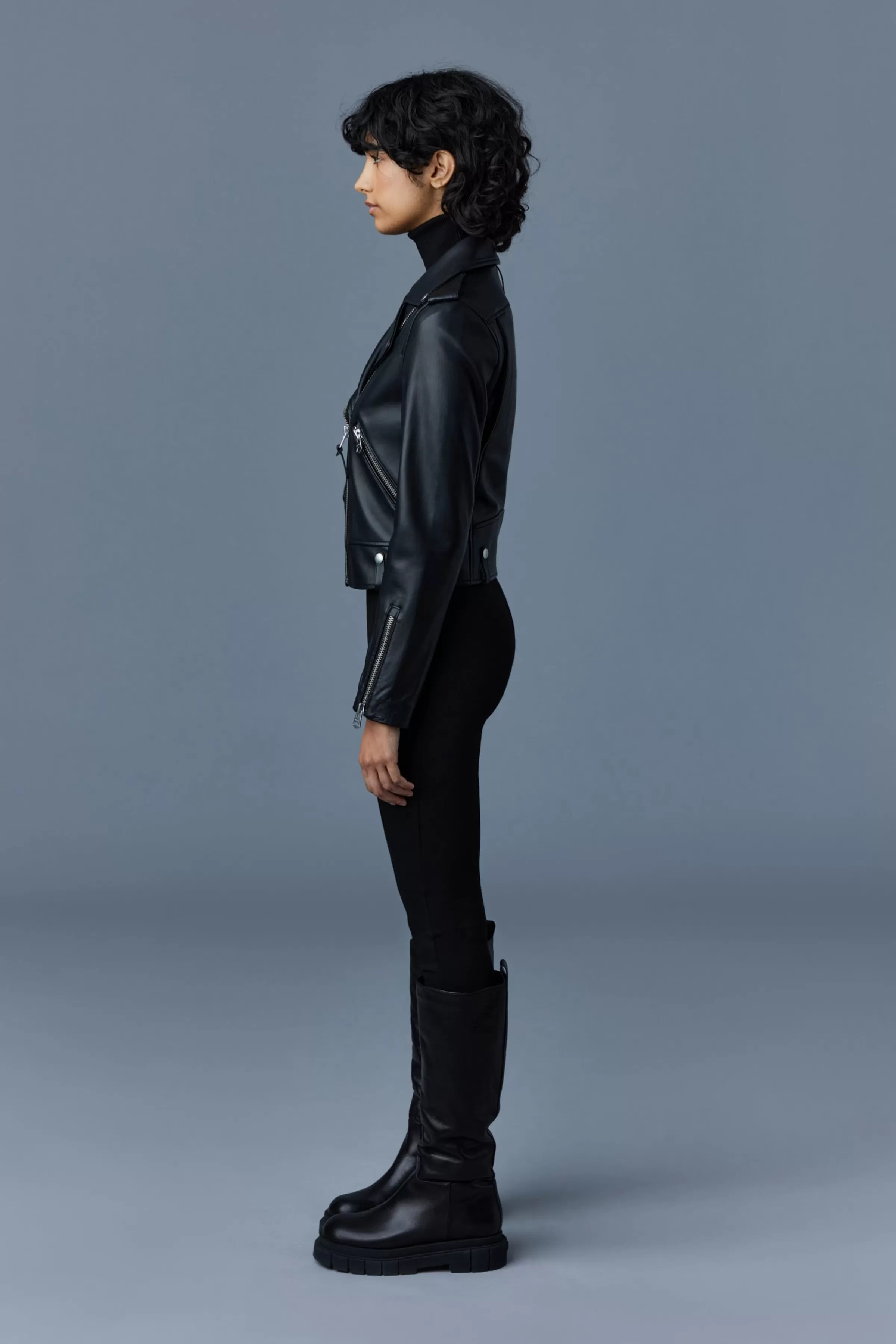 Baya, (R) Leather Biker Jacket For Ladies | ® US | Mackage Clearance