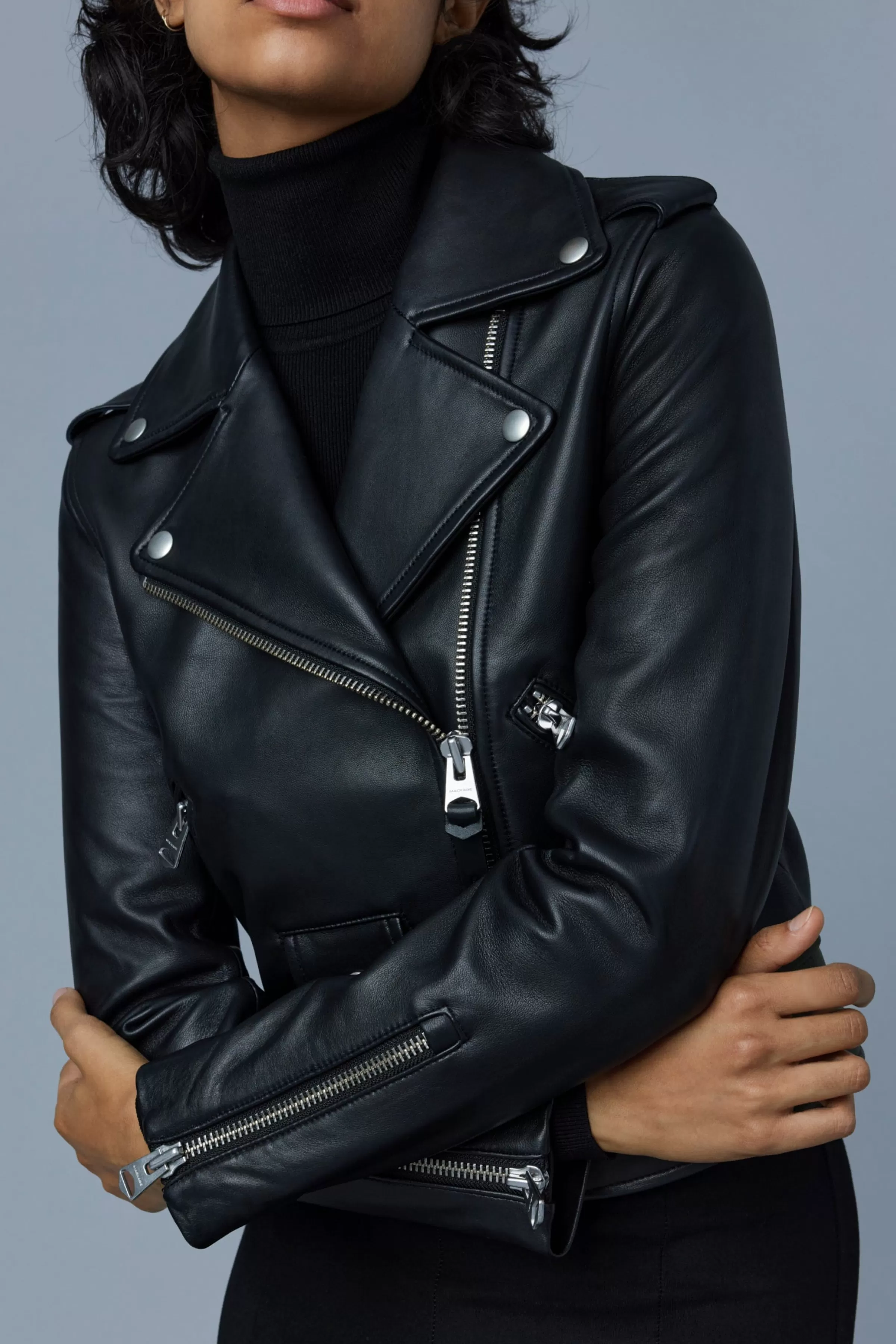 Baya, (R) Leather Biker Jacket For Ladies | ® US | Mackage Hot