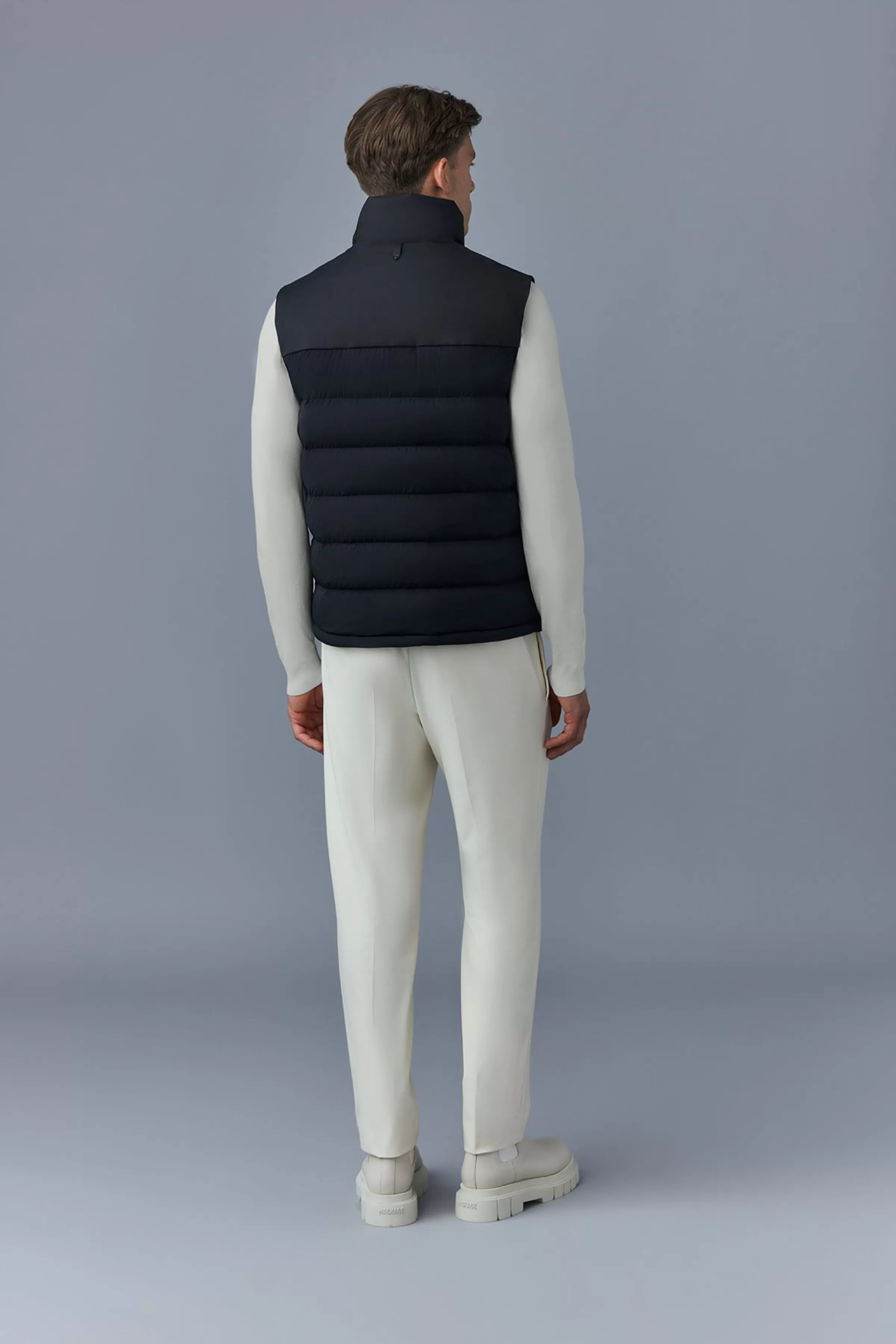 Bobbie, Agile-360 Stretch Light Down Vest With Stand Collar For Men | ® US | Mackage Fashion