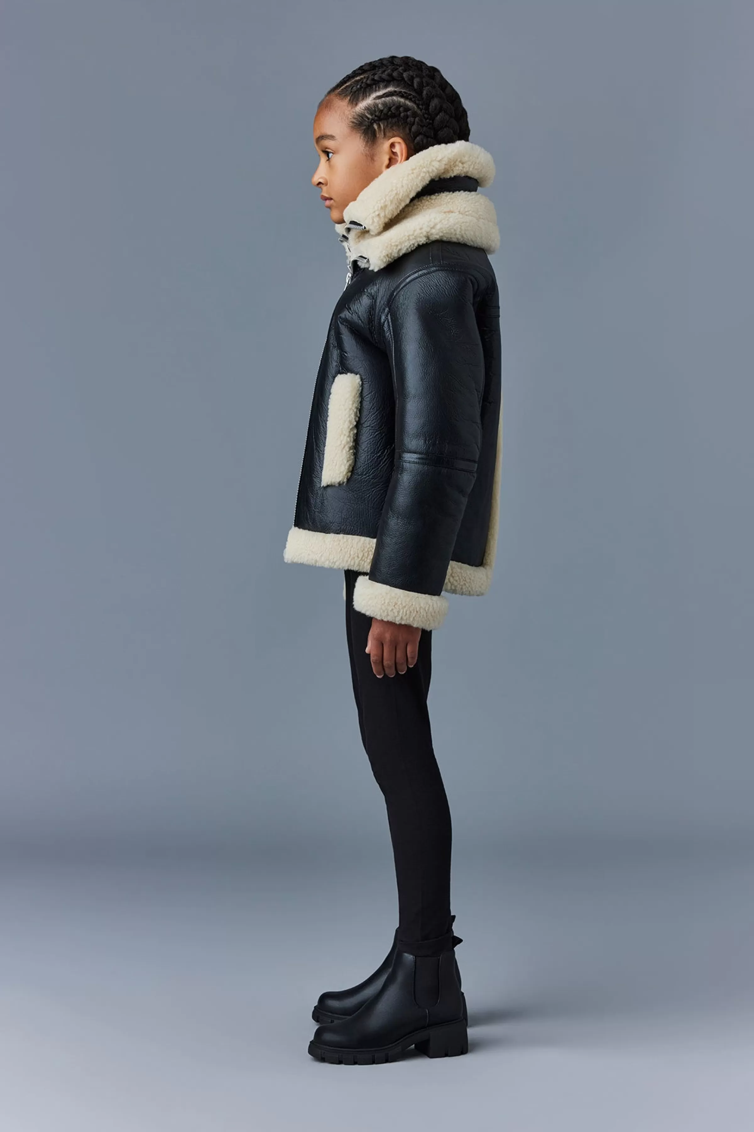Calan, Sheepskin Bomber Jacket With Removable Collar For Kids (8-14 Years) | ® US | Mackage Cheap
