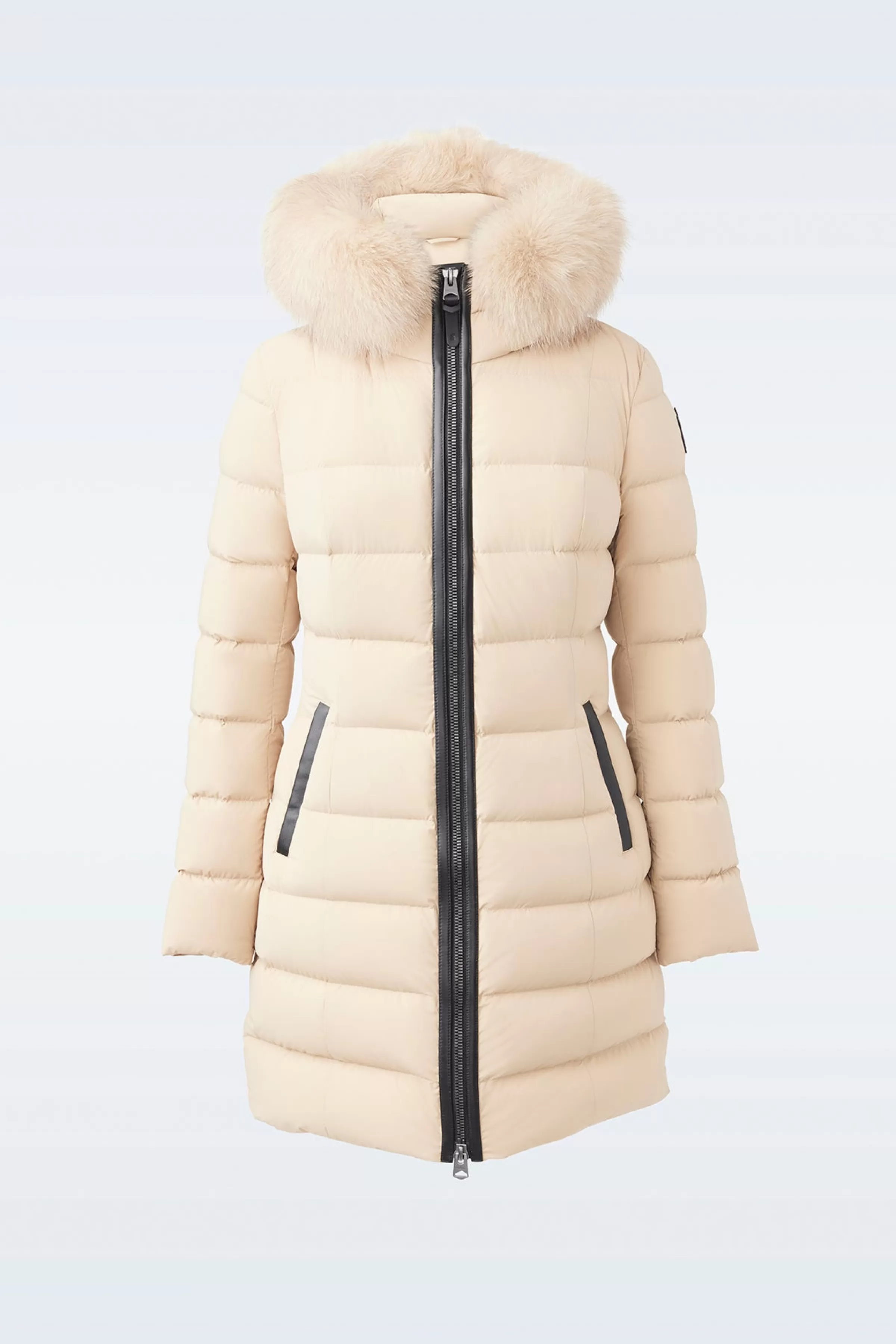 Calla, Agile-360 Stretch Light Down Coat With Blue Fox Fur Collar For Ladies | ® US | Mackage Fashion