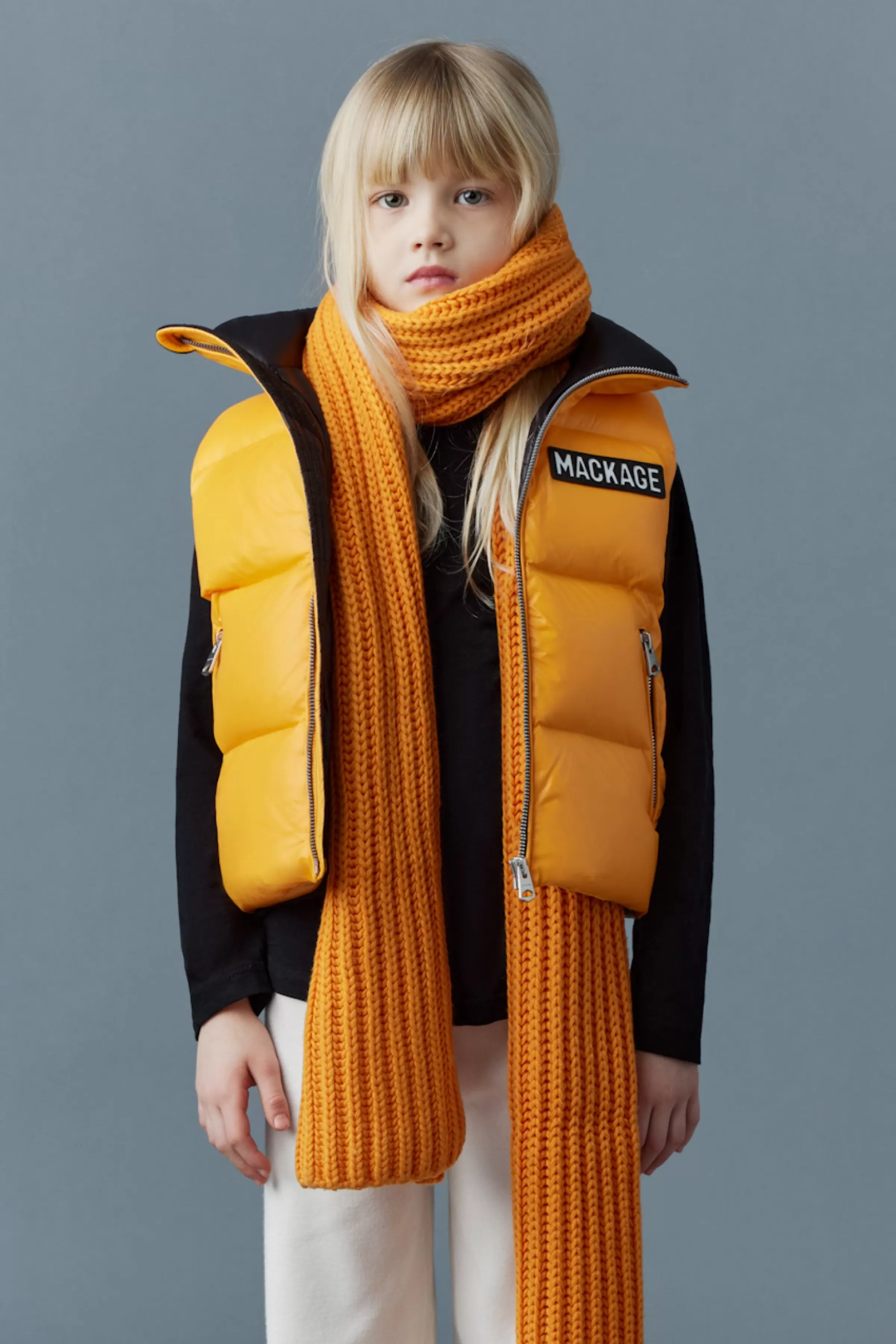Charlee, Lustrous Light Down Puffer Vest For Kids (8-14 Years) | ® US | Mackage Fashion