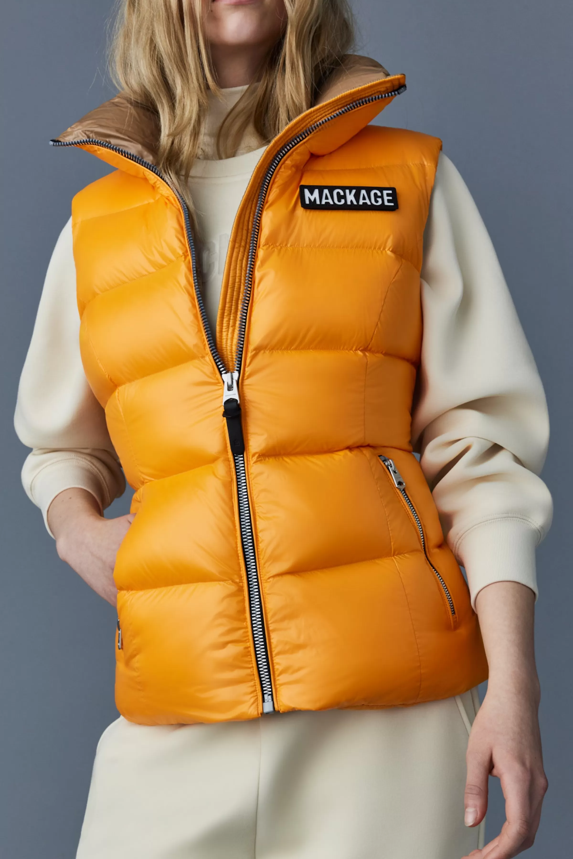Chaya, Lustrous Light Down Vest For Ladies | ® US | Mackage New
