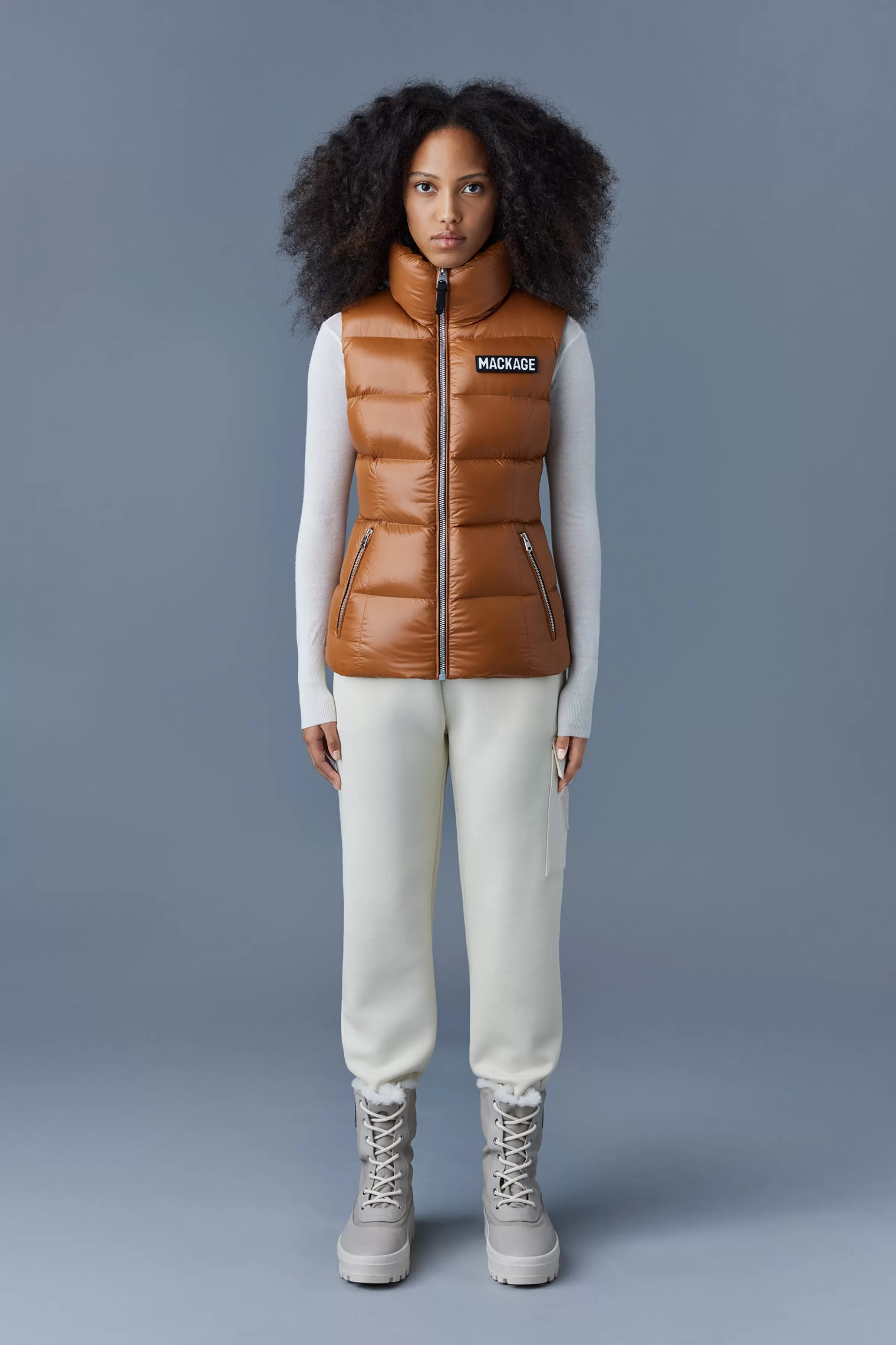 Chaya, Lustrous Light Down Vest For Ladies | ® US | Mackage New