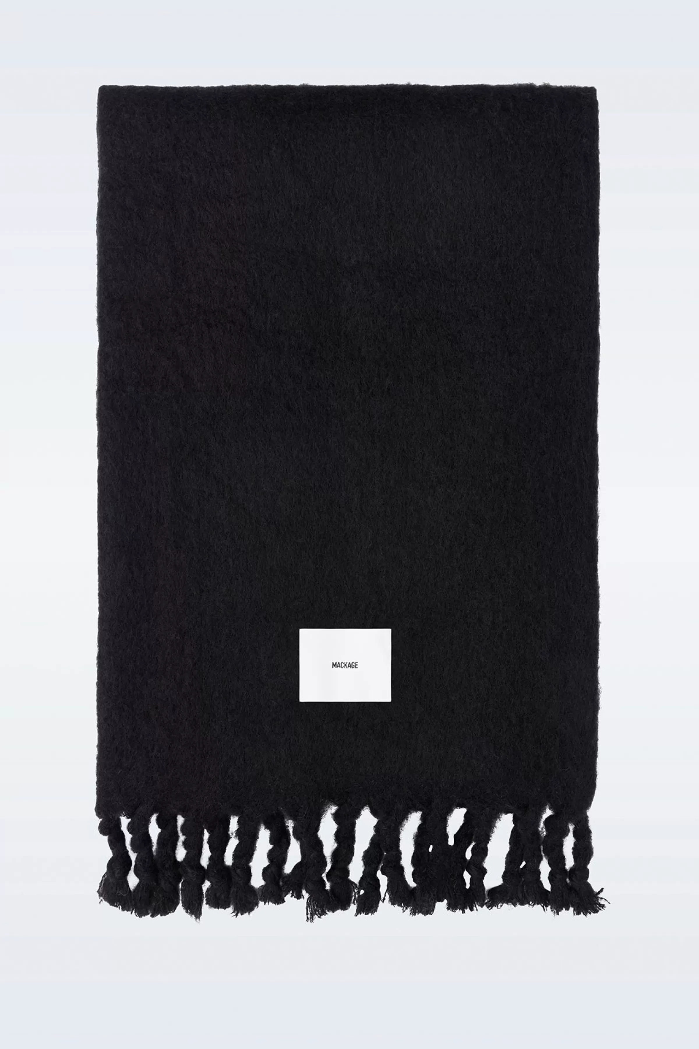Colby, Unisex Rectangular Wool Scarf With Fringed Ends | ® US | Mackage Fashion