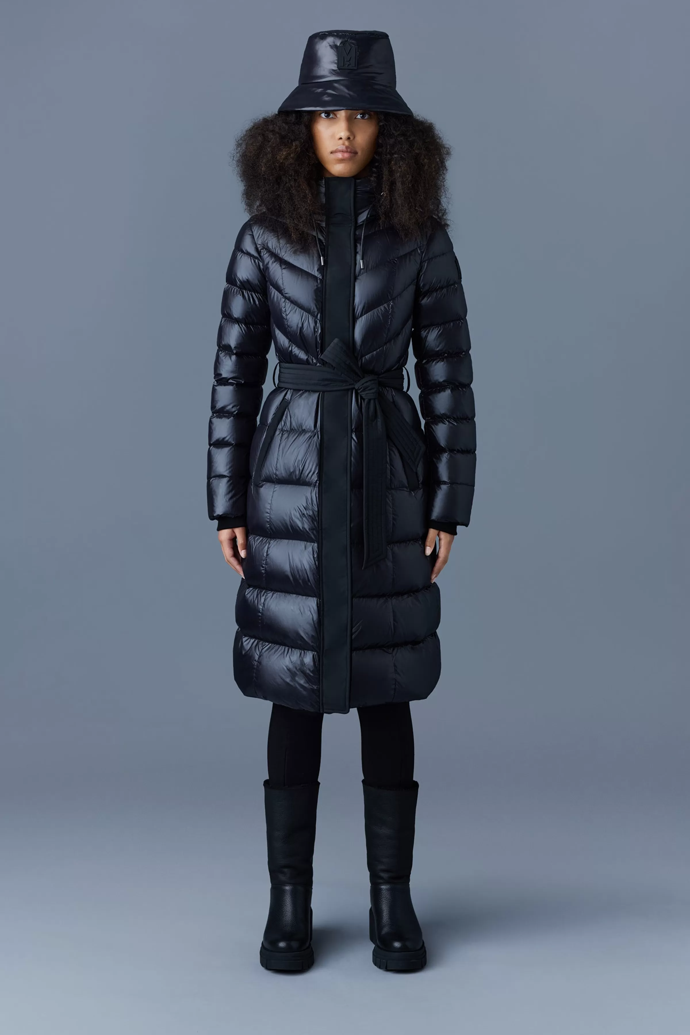 Coralia, Light Down Coat With Hood And Sash Belt For Ladies | ® US | Mackage Store