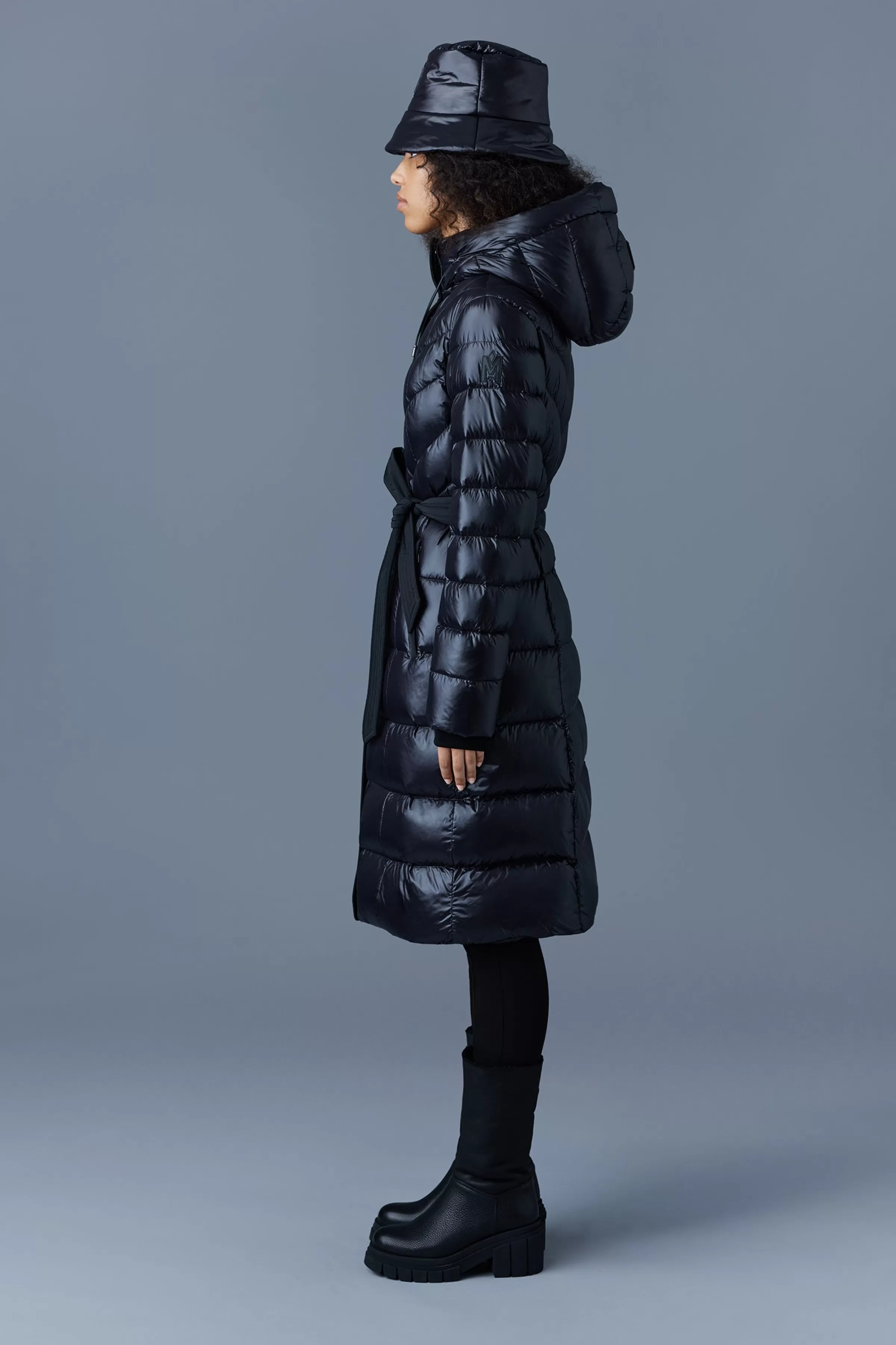 Coralia, Light Down Coat With Hood And Sash Belt For Ladies | ® US | Mackage Store