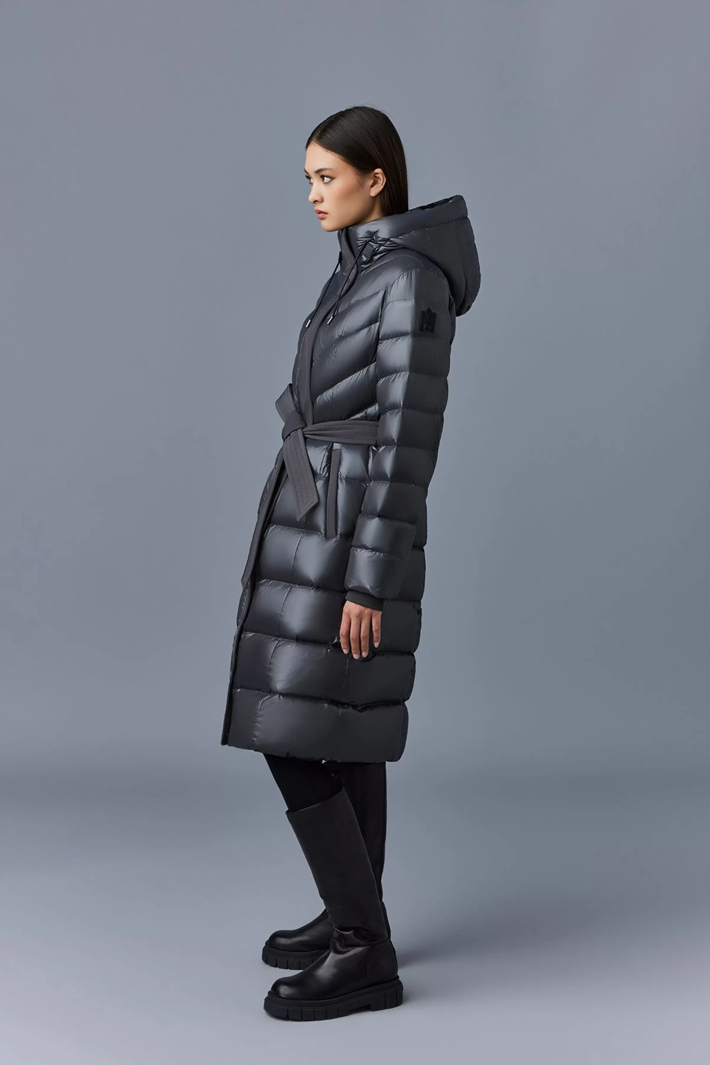 Coralia, Light Down Coat With Hood And Sash Belt For Ladies | ® US | Mackage Store