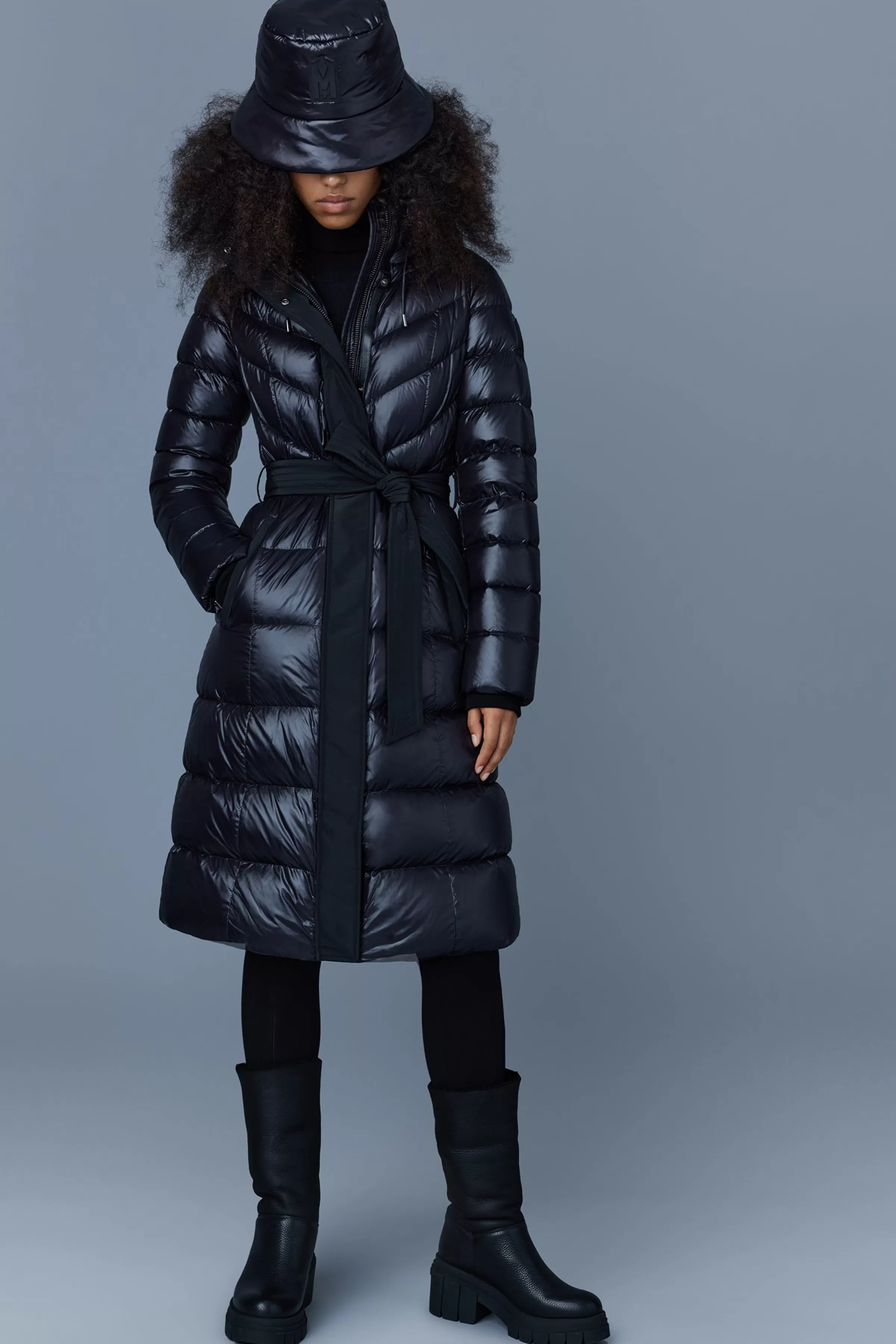 Coralia, Light Down Coat With Hood And Sash Belt For Ladies | ® US | Mackage Store