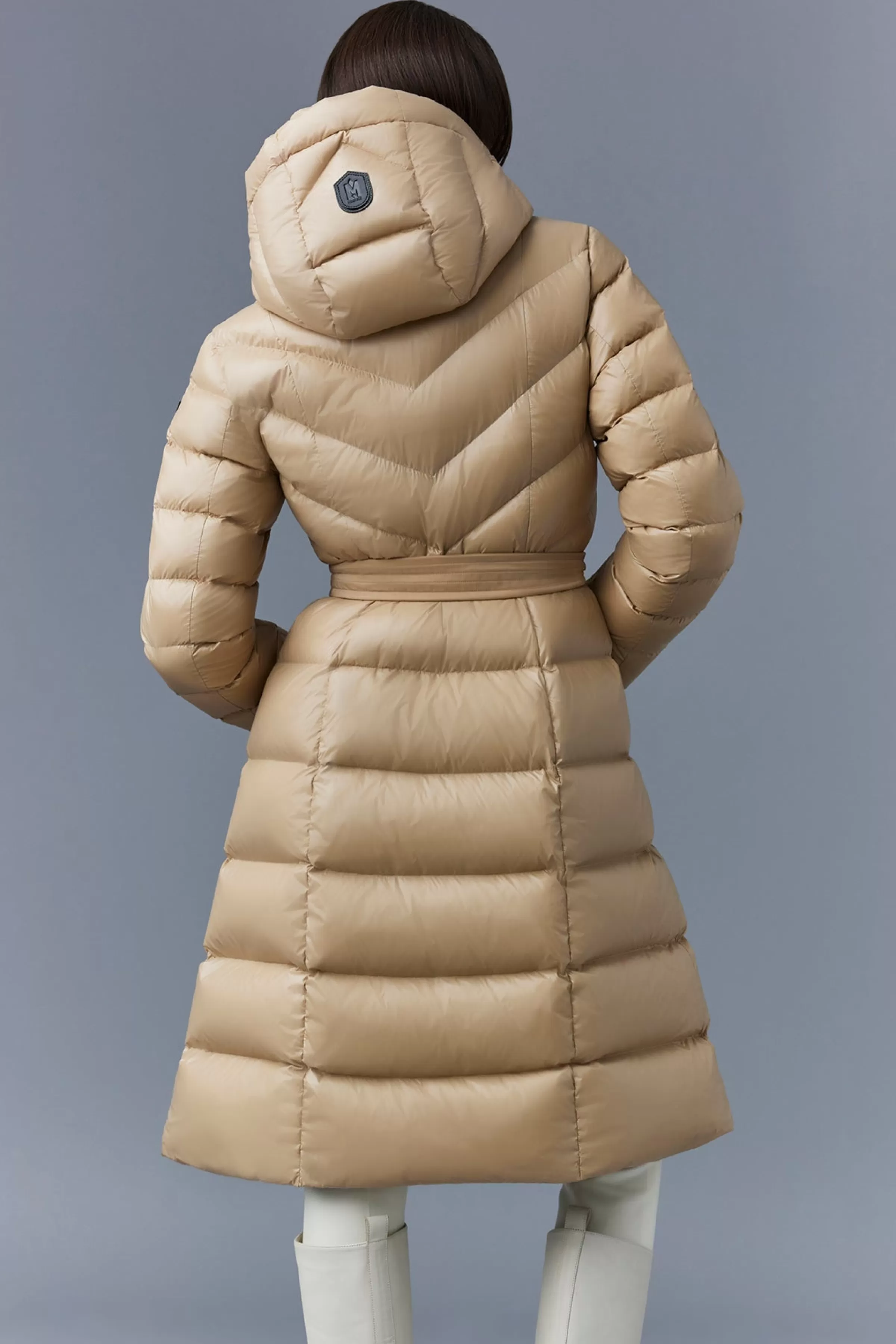 Coralia, Light Down Coat With Hood And Sash Belt For Ladies | ® US | Mackage Store