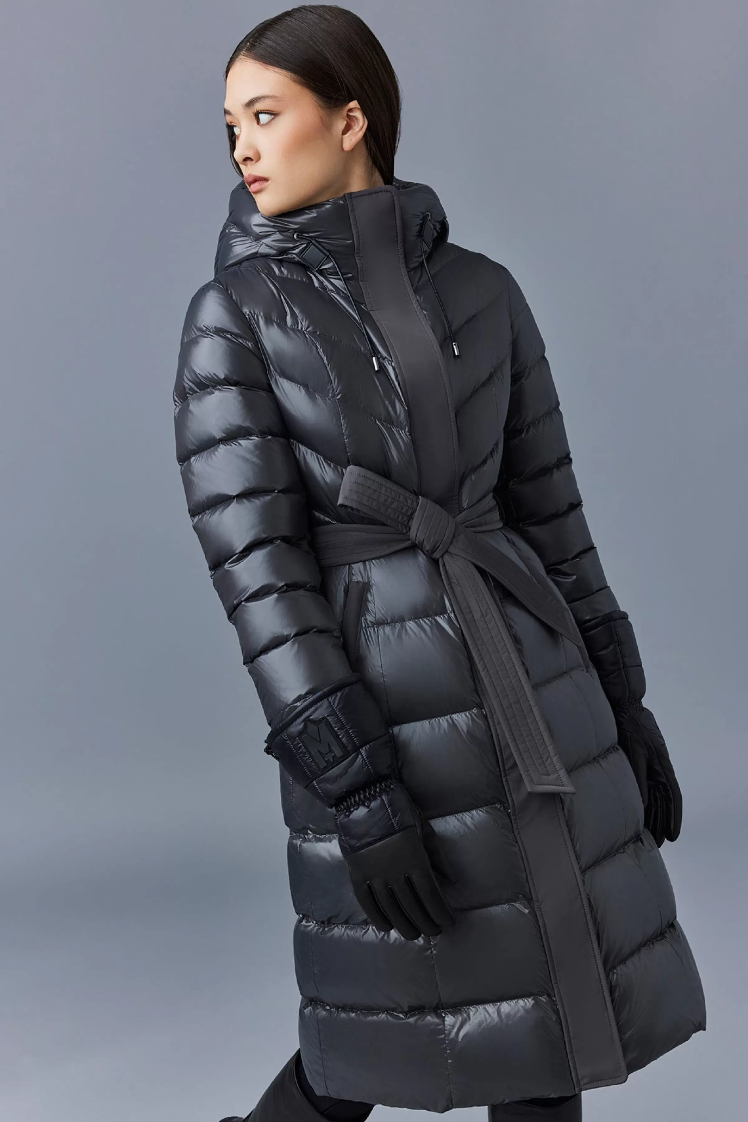 Coralia, Light Down Coat With Hood And Sash Belt For Ladies | ® US | Mackage Store