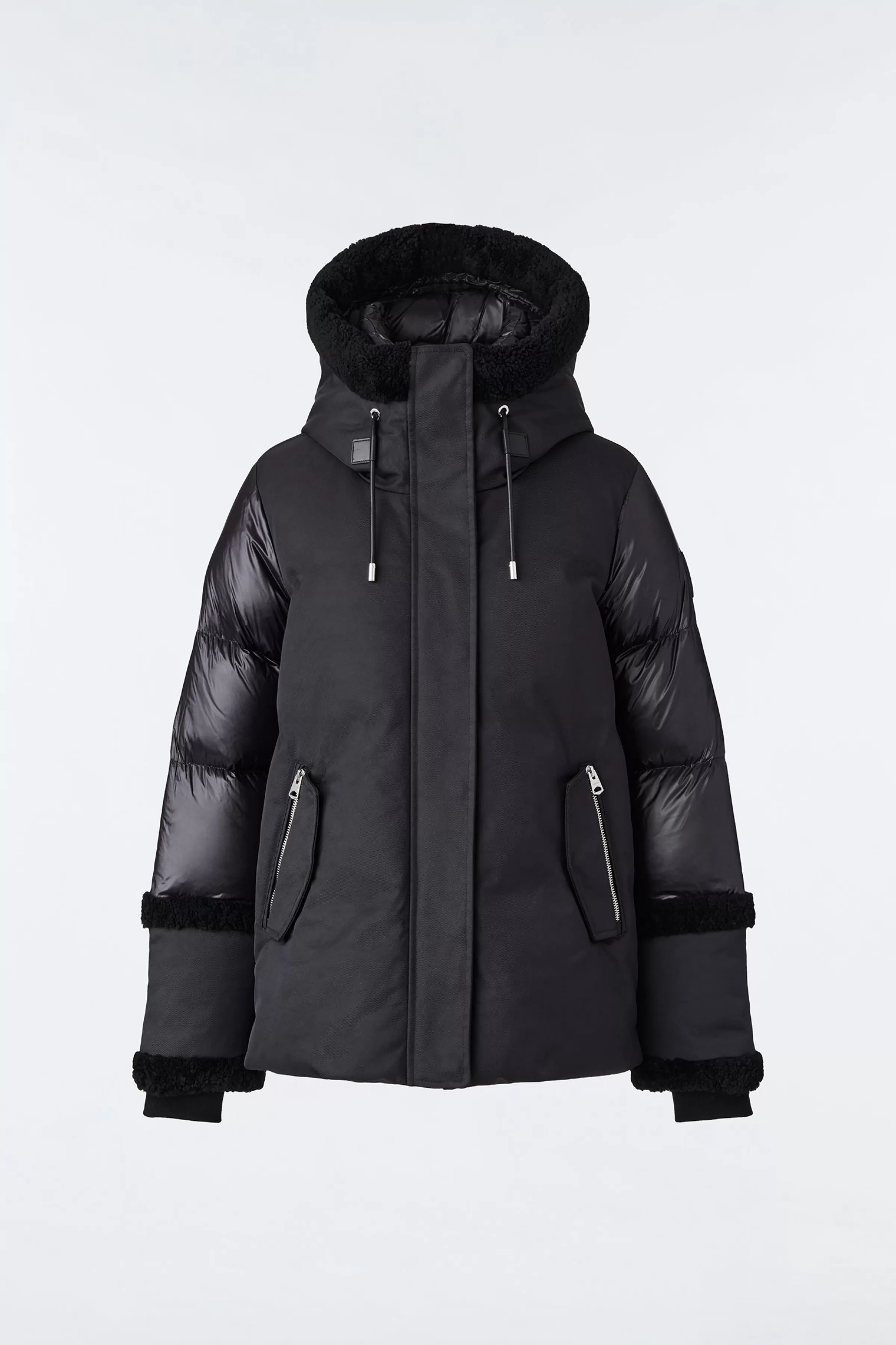 Cyrah, Arctic Twill Down Jacket With Shearling Trim For Ladies | ® US | Mackage Store
