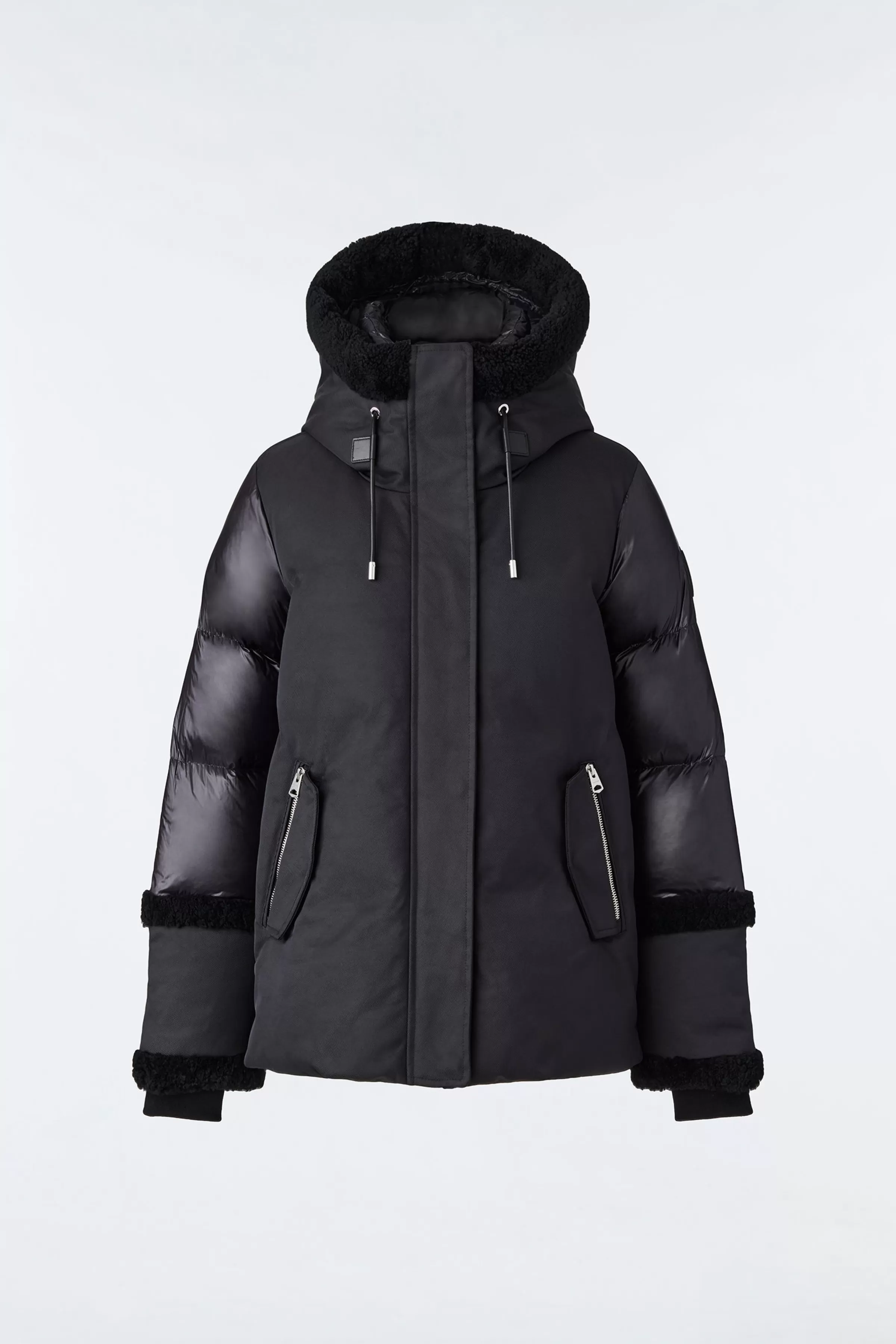 Cyrah, Arctic Twill Down Jacket With Shearling Trim For Ladies | ® US | Mackage Store