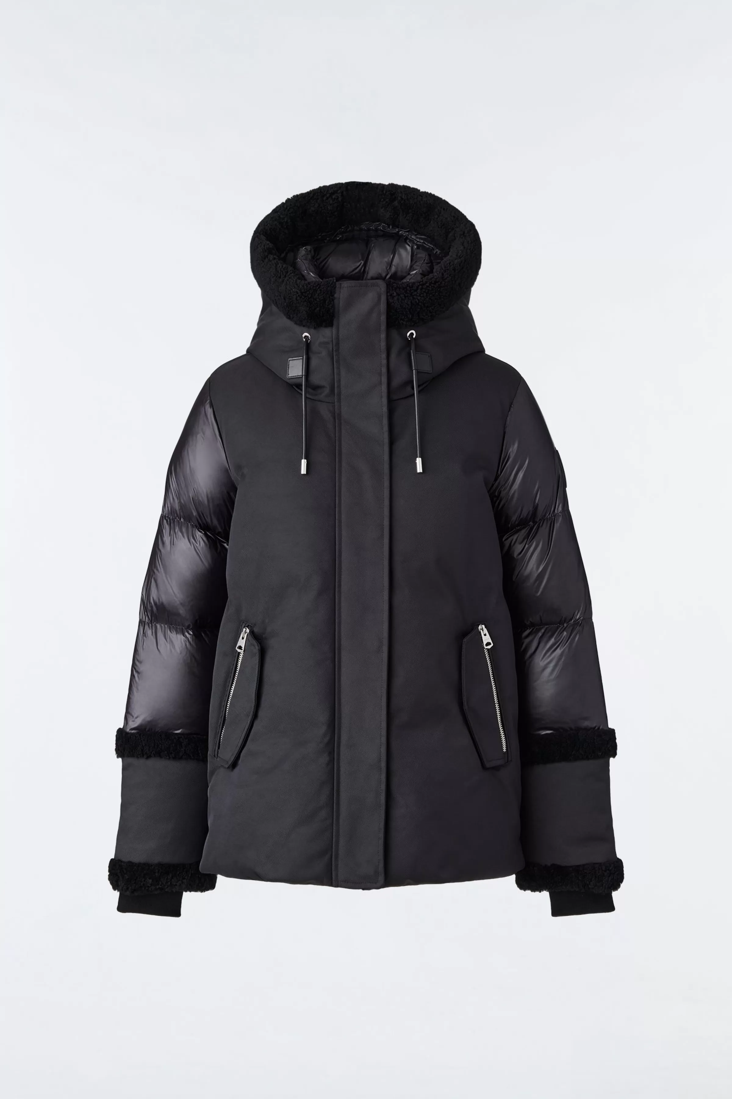 Cyrah, Arctic Twill Down Jacket With Shearling Trim For Ladies | ® US | Mackage Store