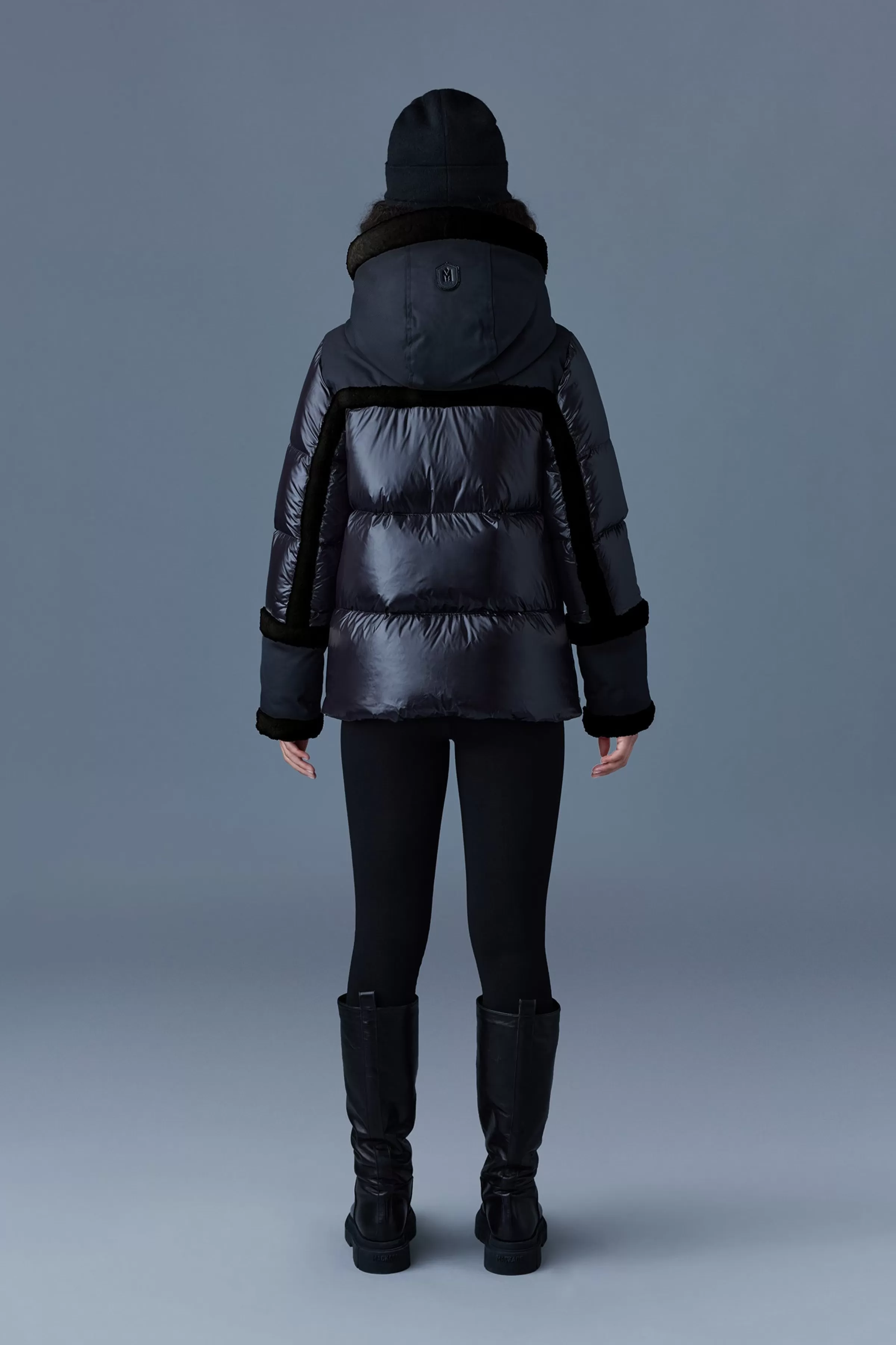 Cyrah, Arctic Twill Down Jacket With Shearling Trim For Ladies | ® US | Mackage Store