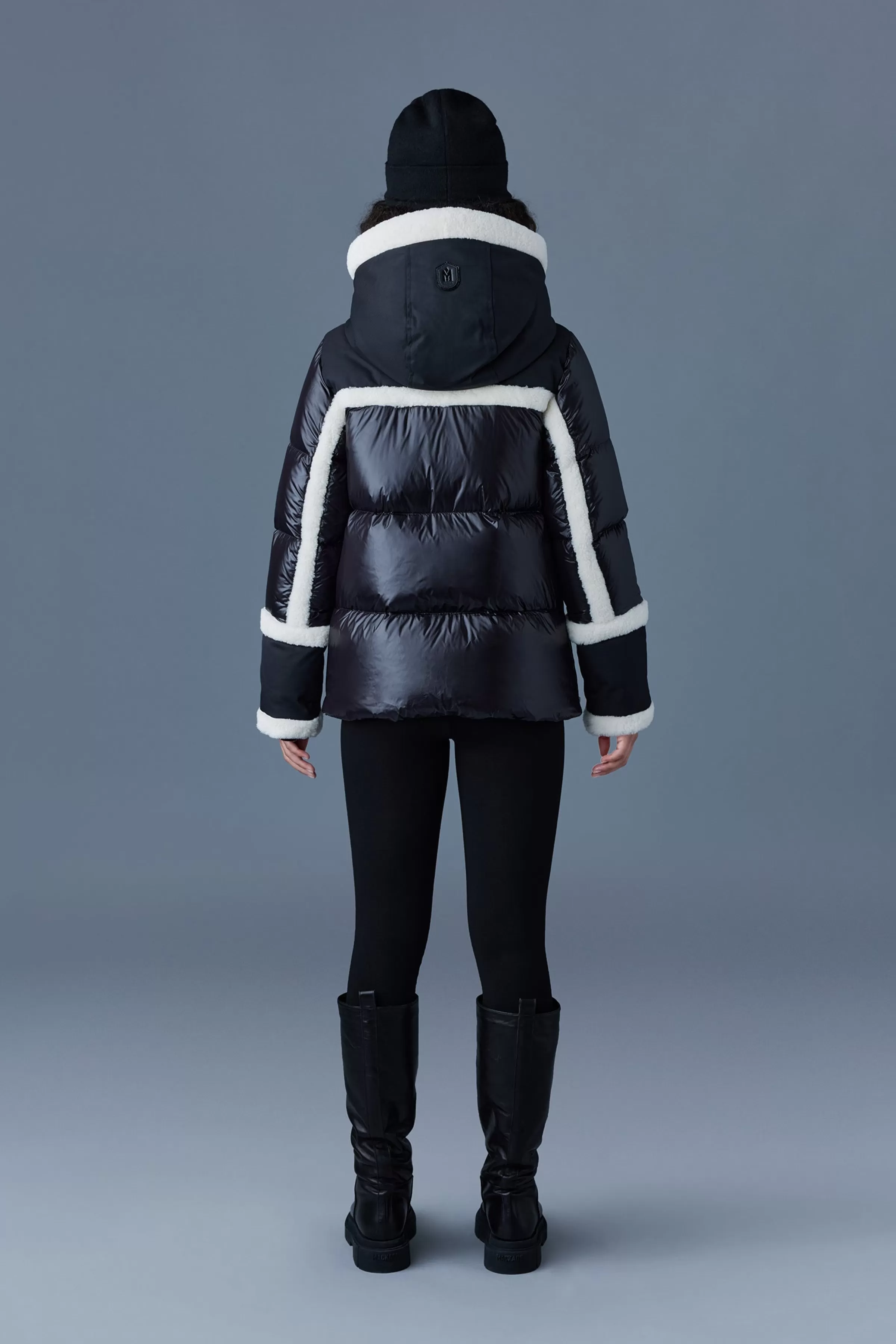Cyrah, Arctic Twill Down Jacket With Shearling Trim For Ladies | ® US | Mackage Store