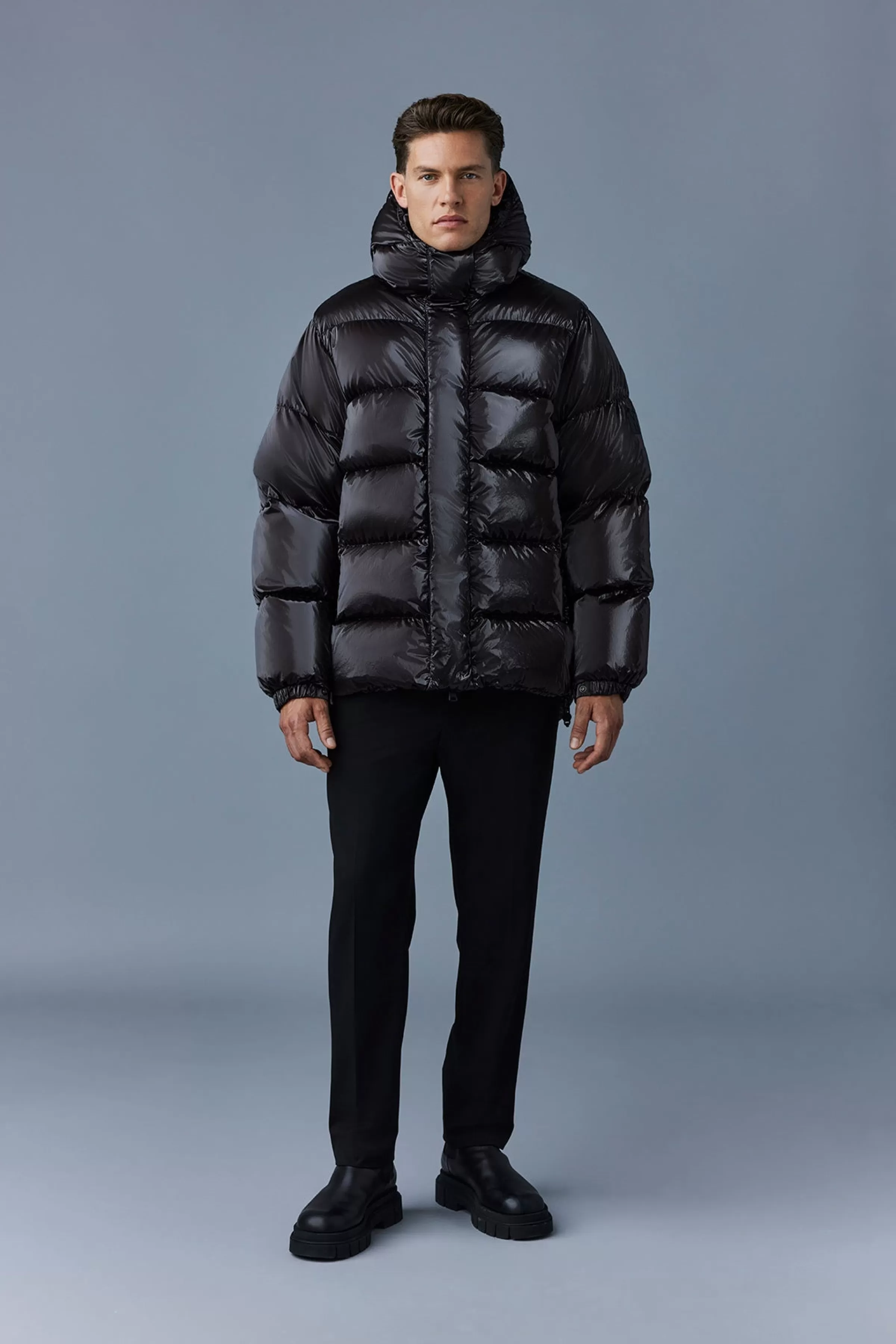 Cyrilo, Heavy Down Jacket With Metallic Finish For Men | ® US | Mackage Shop